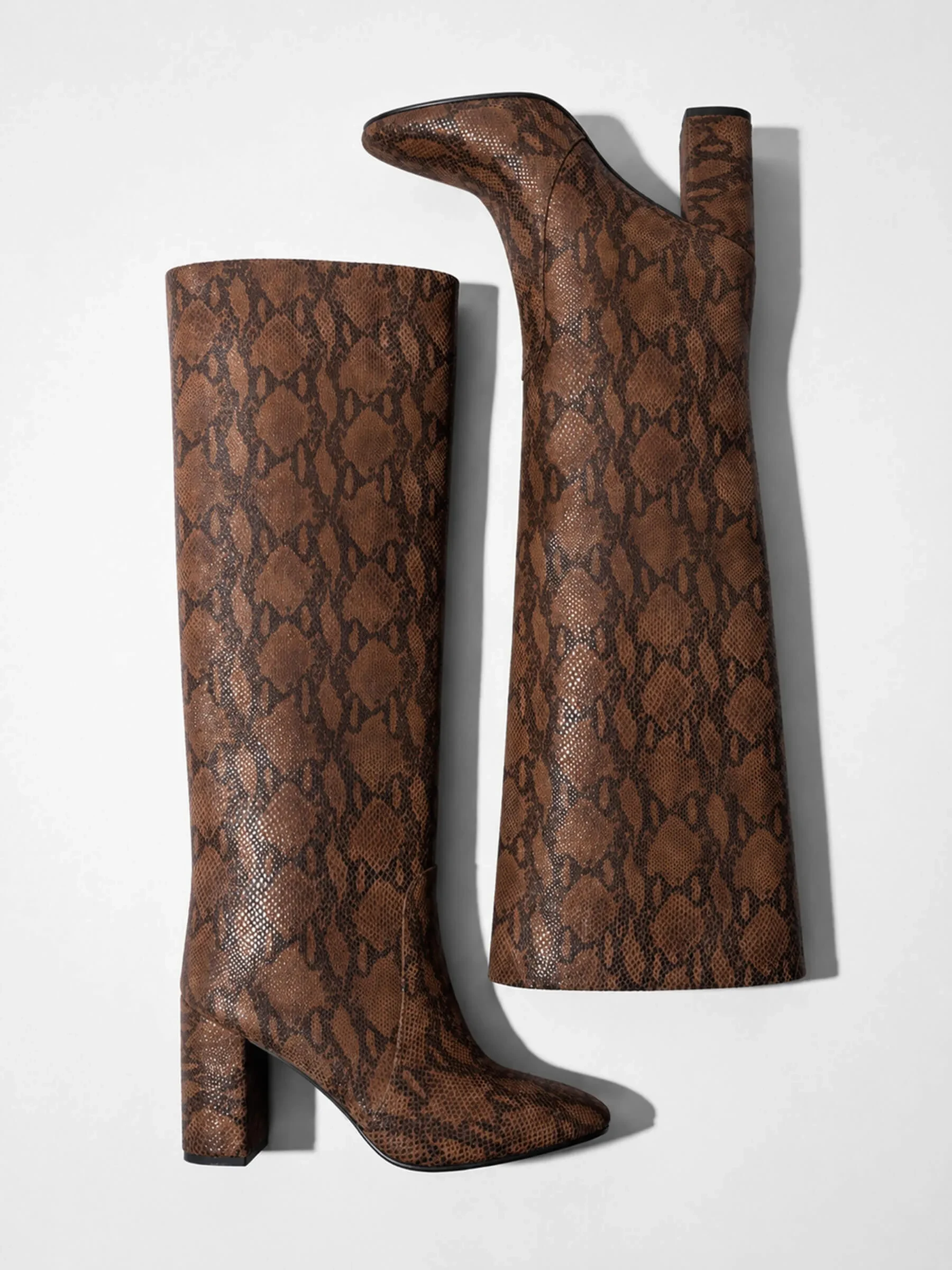 Laars Dames Hoog Leer Roman Slangenprint