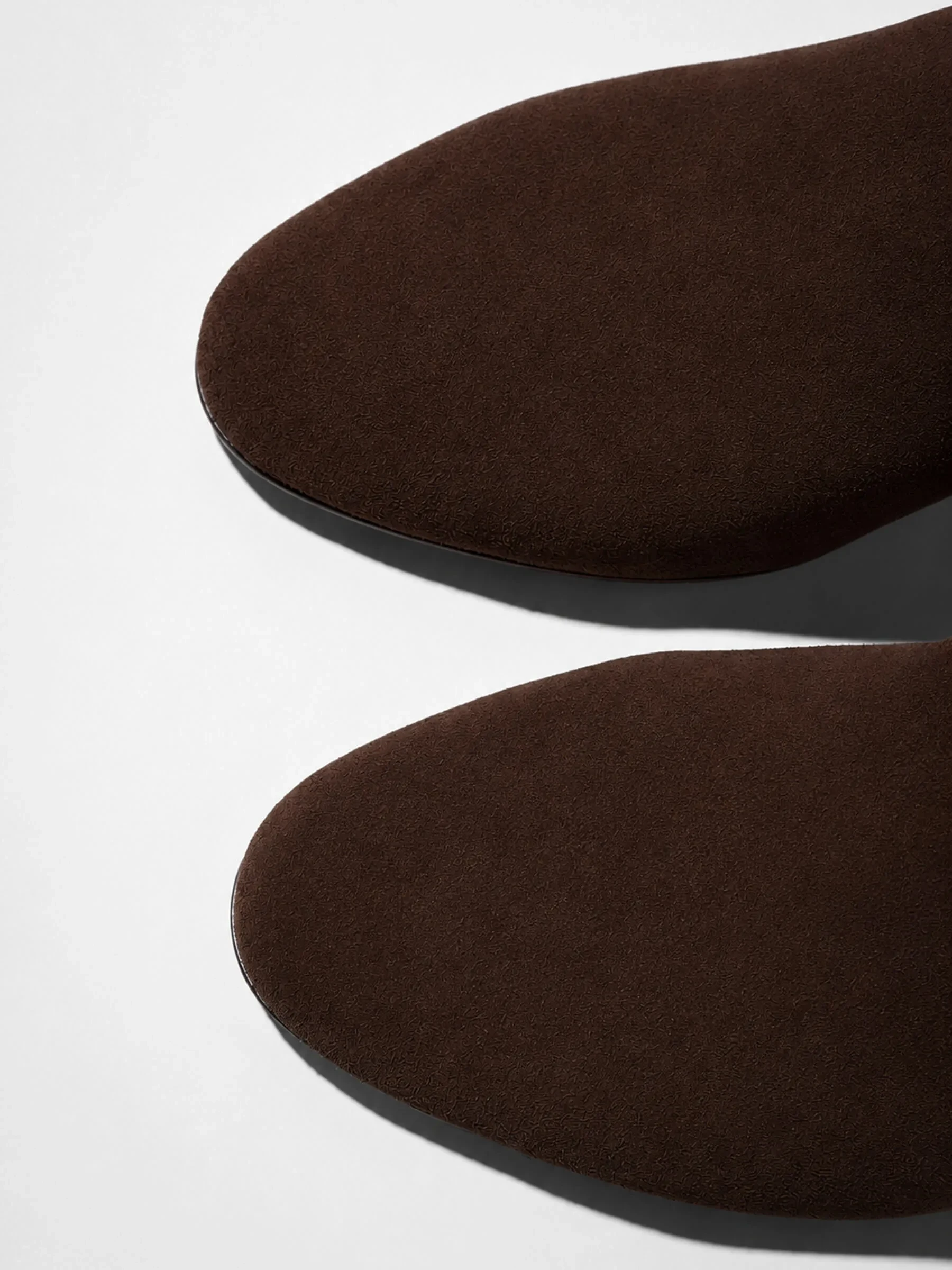 Laars Dames Hoog Leer Roman Suede Donker Bruin