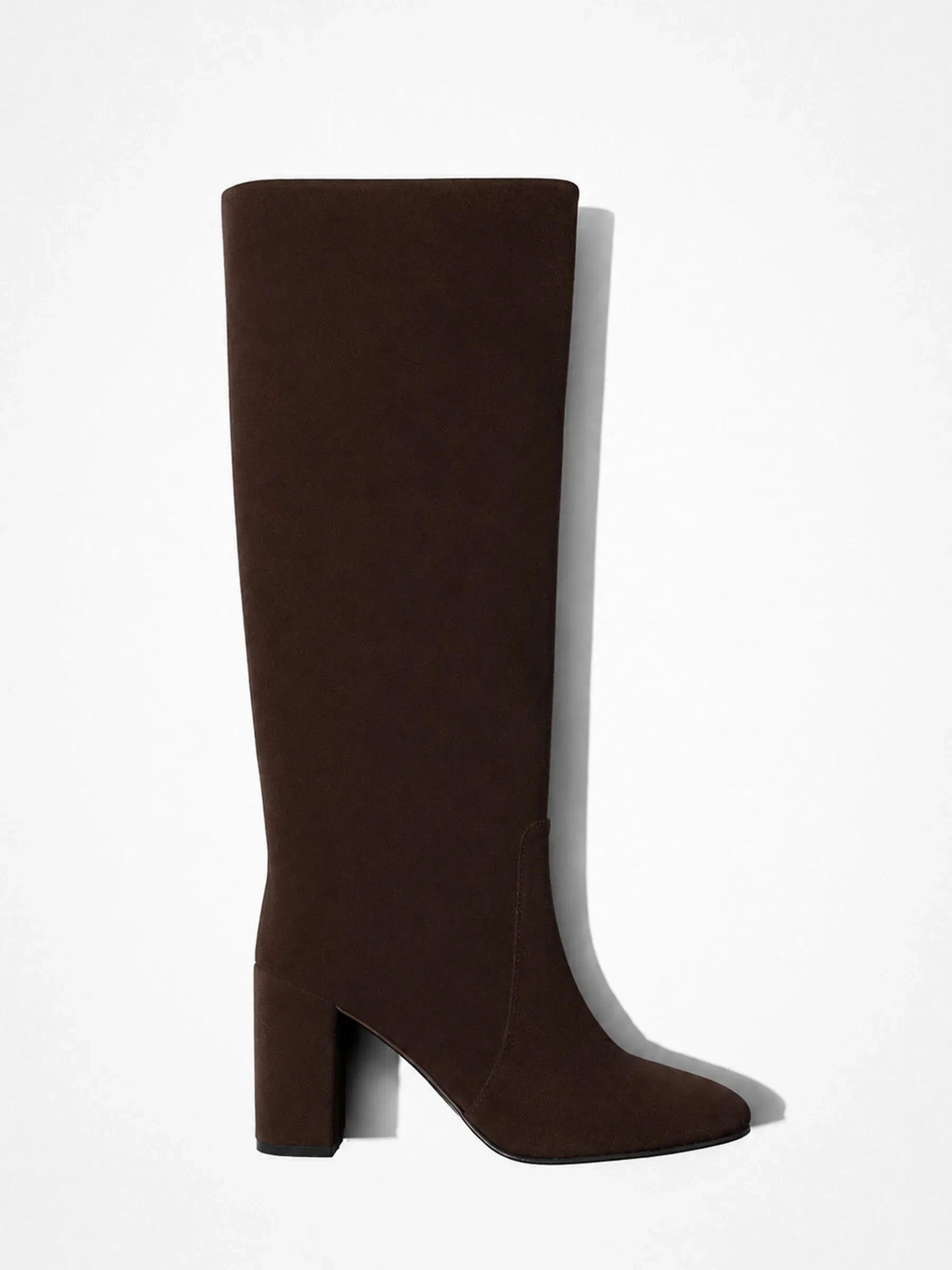 Laars Dames Hoog Leer Roman Suede Donker Bruin
