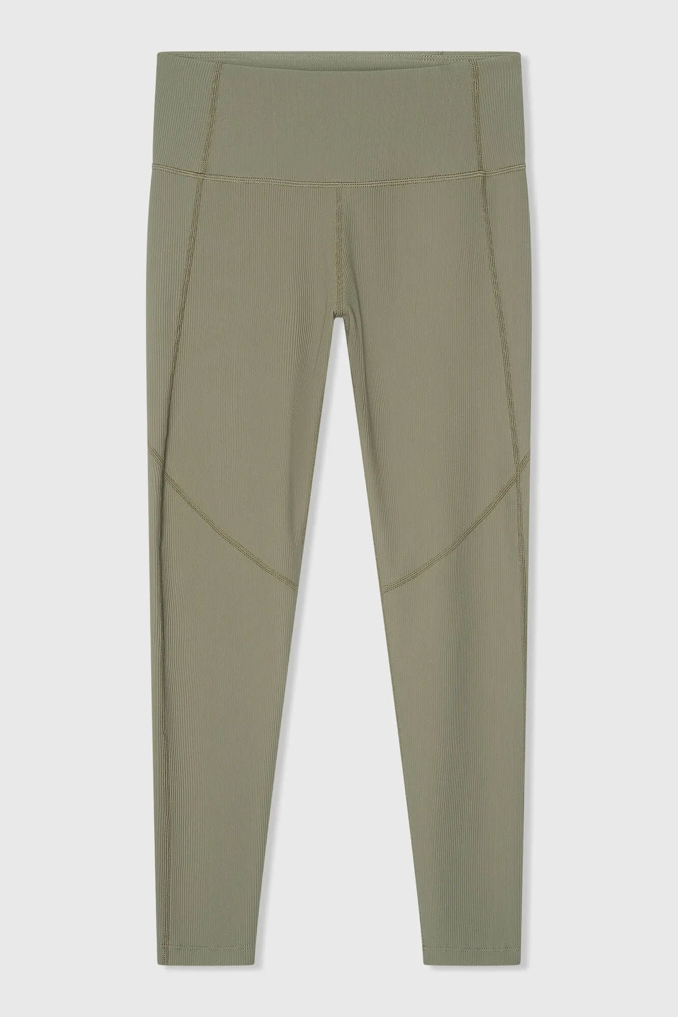 Legging Dames Sport Active Wear Ye Groen Rib