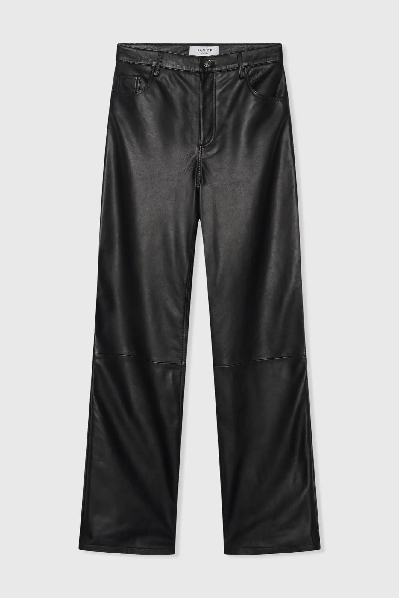Leren Broek Dames Rechte Pijp Jason Zwart