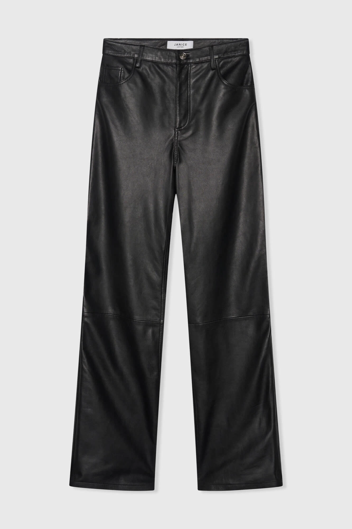 Leren Broek Dames Rechte Pijp Jason Zwart