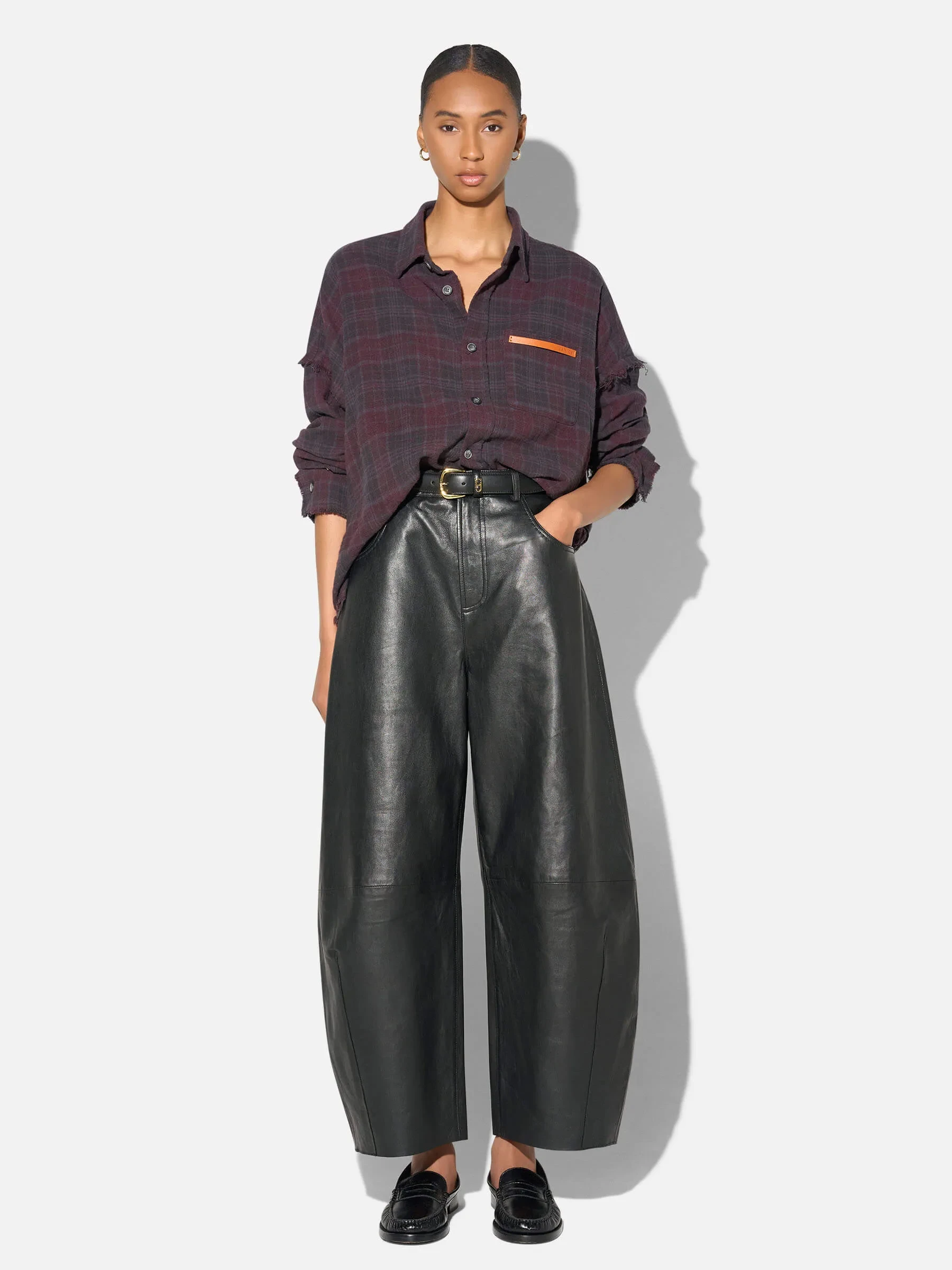 Leren Dames Broek Barrel Billy Zwart