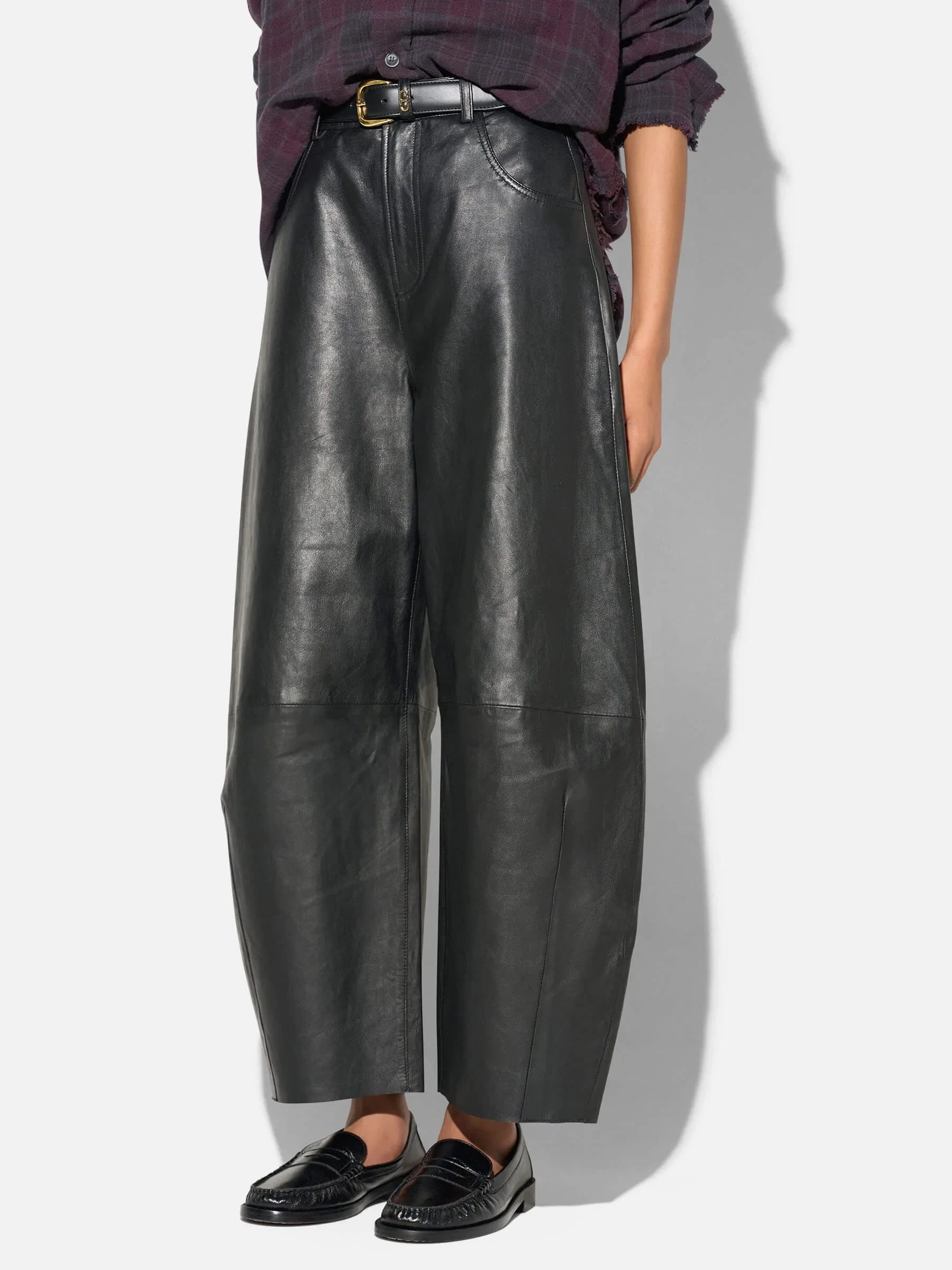 Leren Dames Broek Barrel Billy Zwart