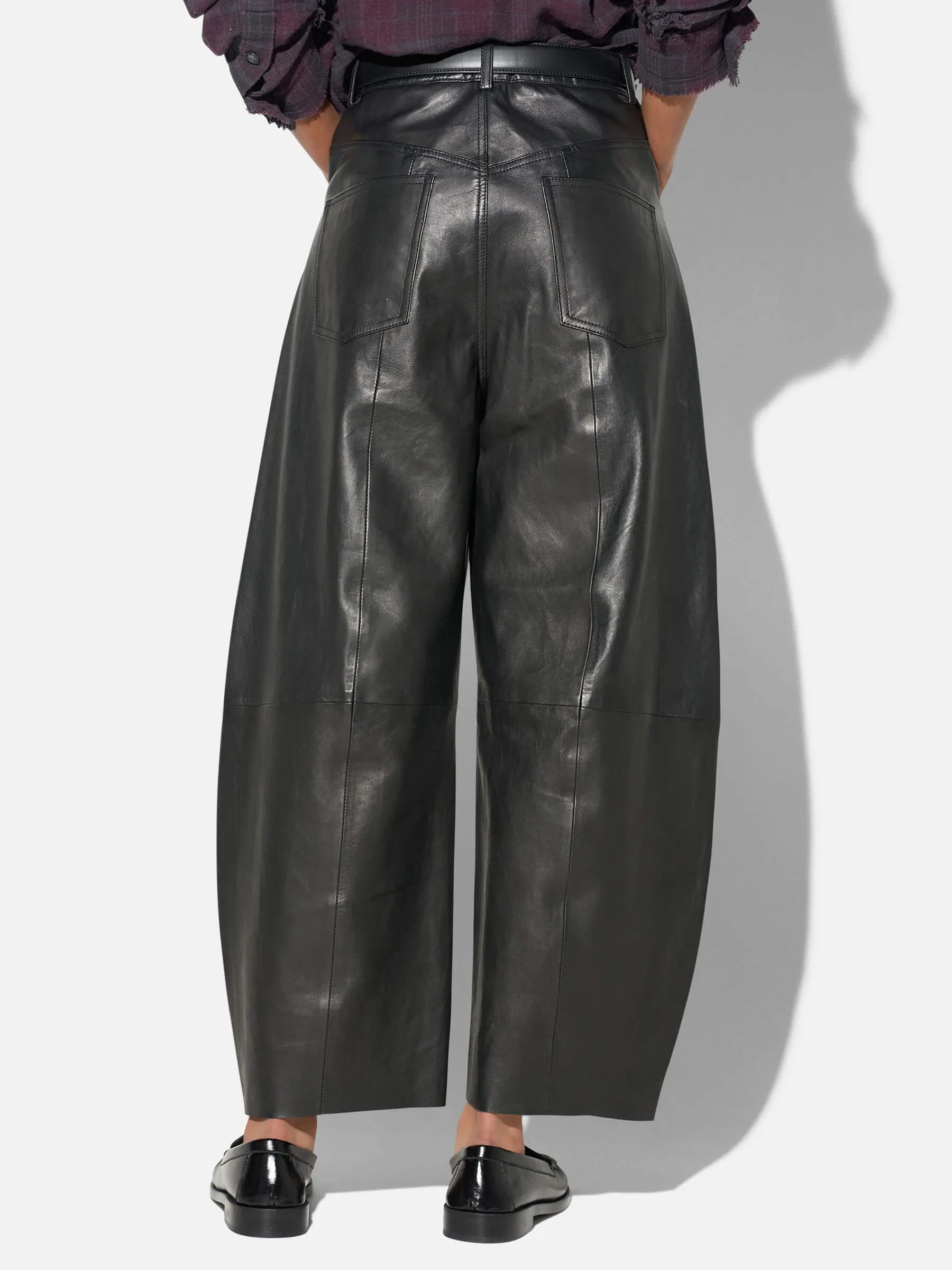Leren Dames Broek Barrel Billy Zwart