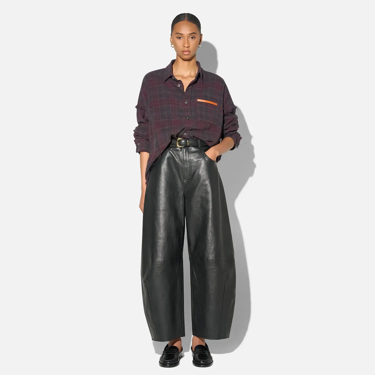 Leren Dames Broek Barrel Billy Zwart