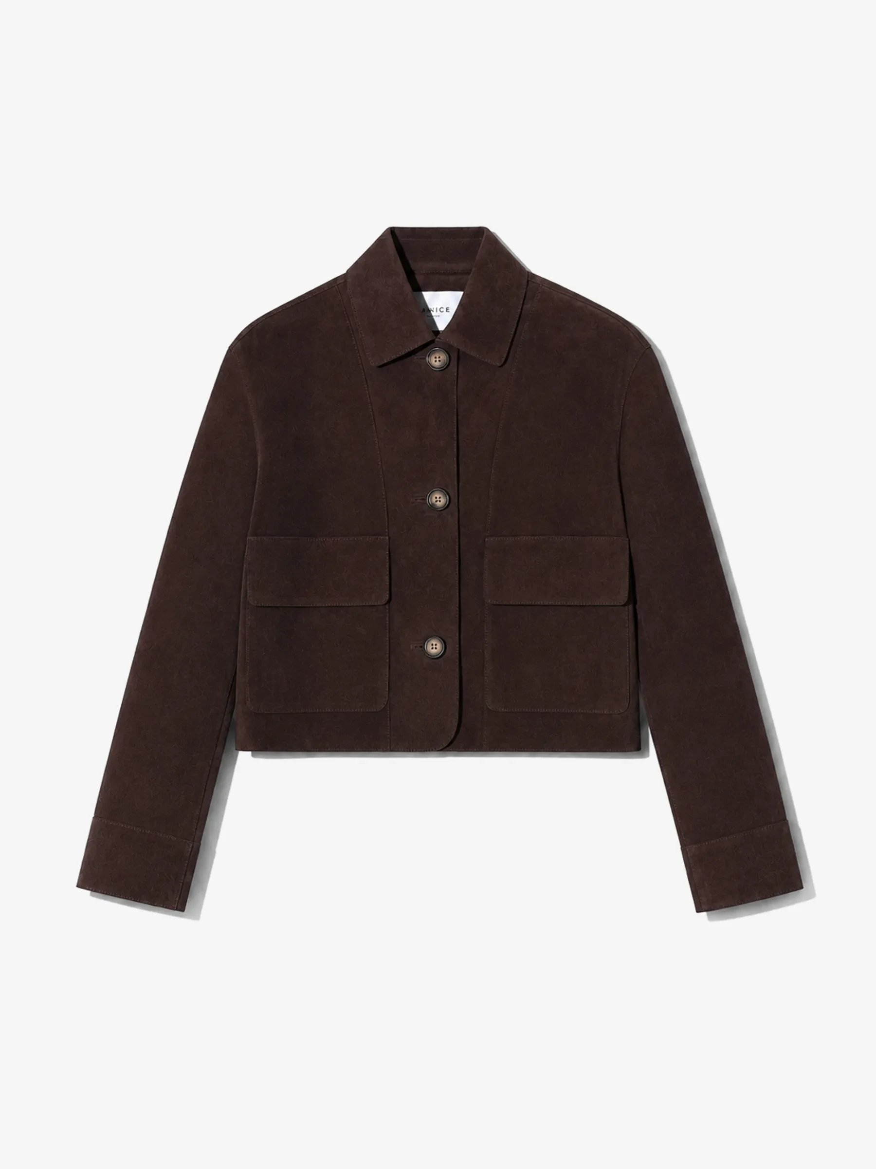 Leren Dames Jack Knopen William Suede Bruin