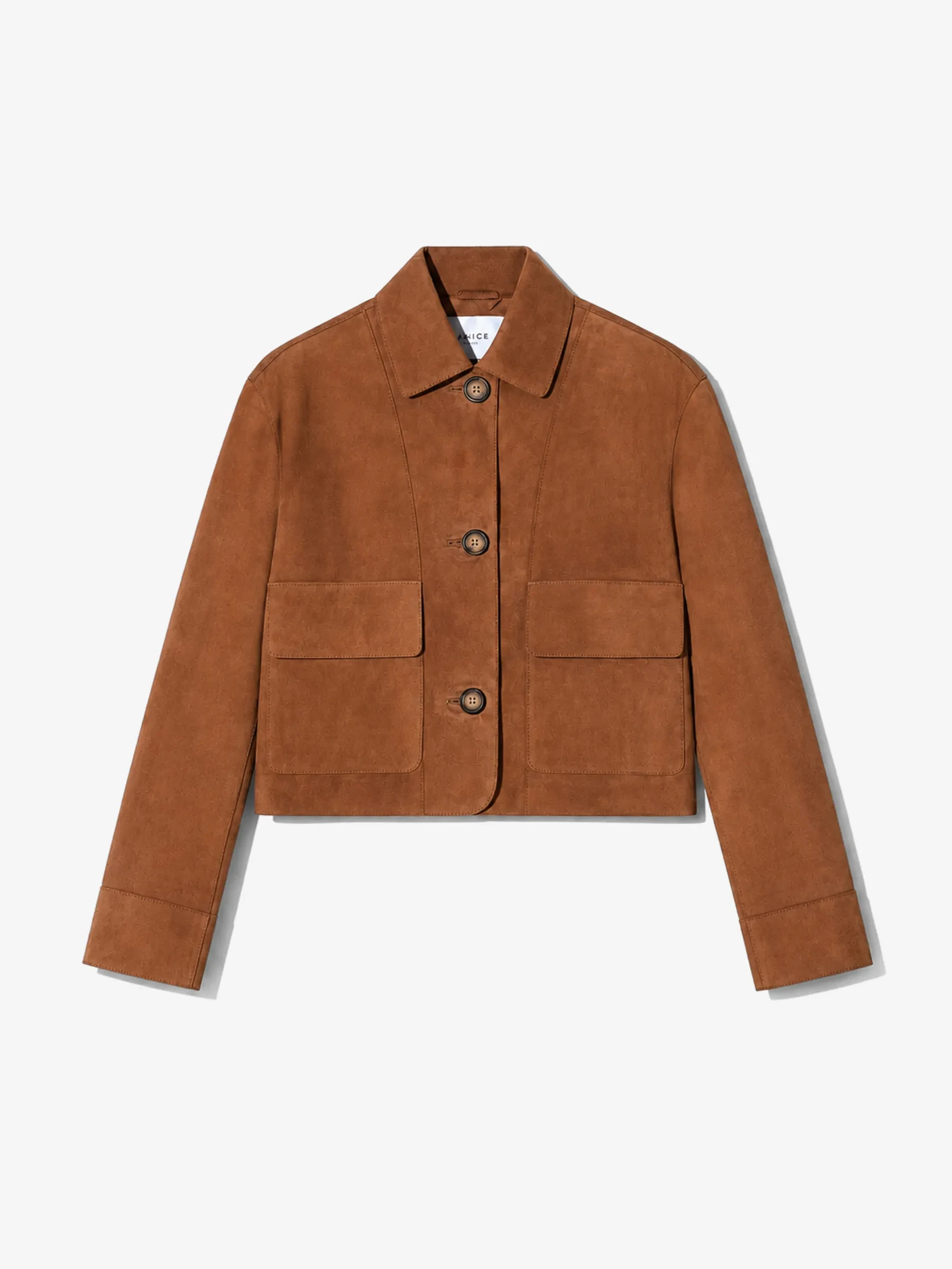 Leren Dames Jack Knopen William Suede Cognac