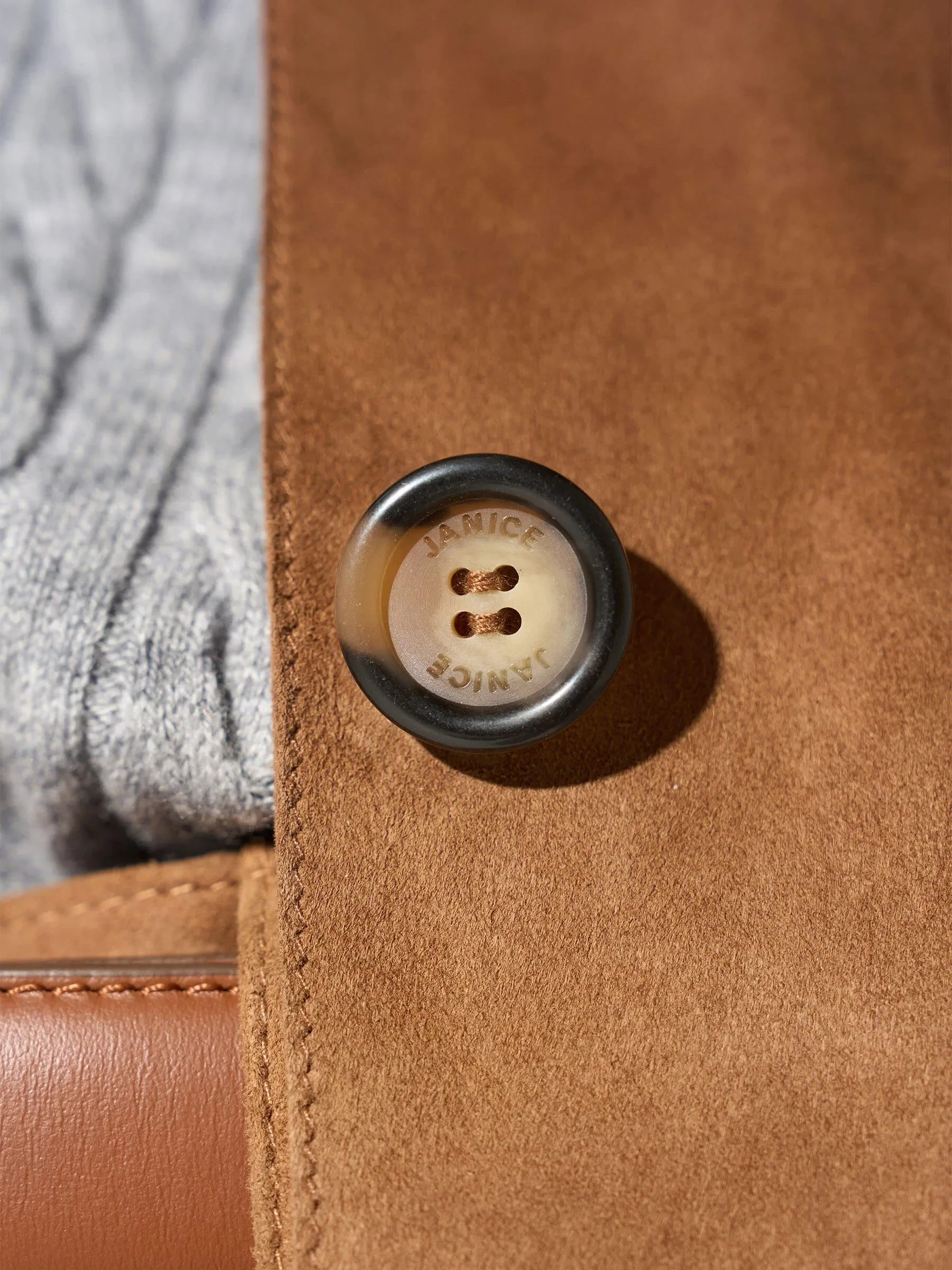 Leren Dames Jack Knopen William Suede Cognac