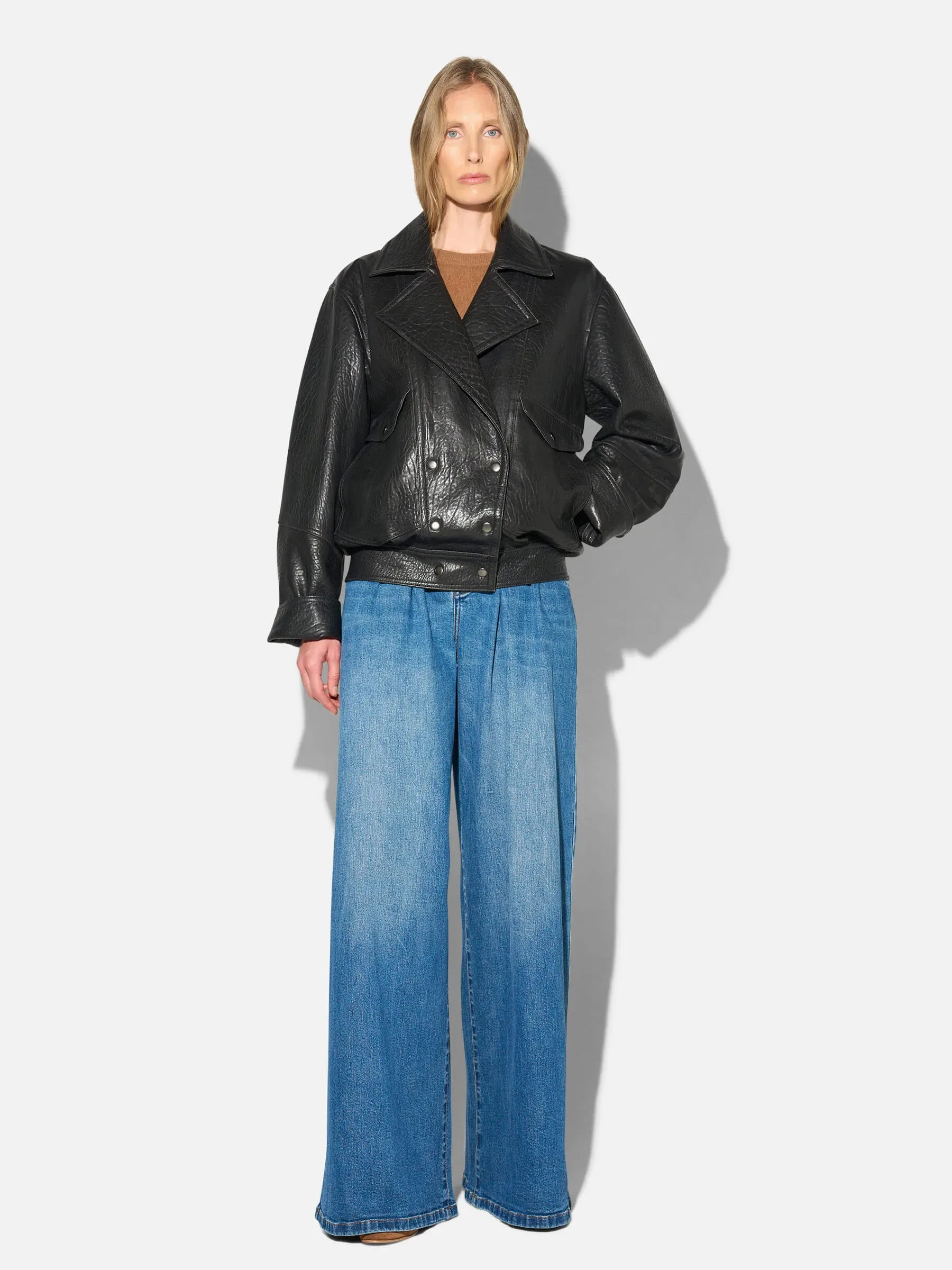Leren Dames Jack Vintage Pilot Zwart