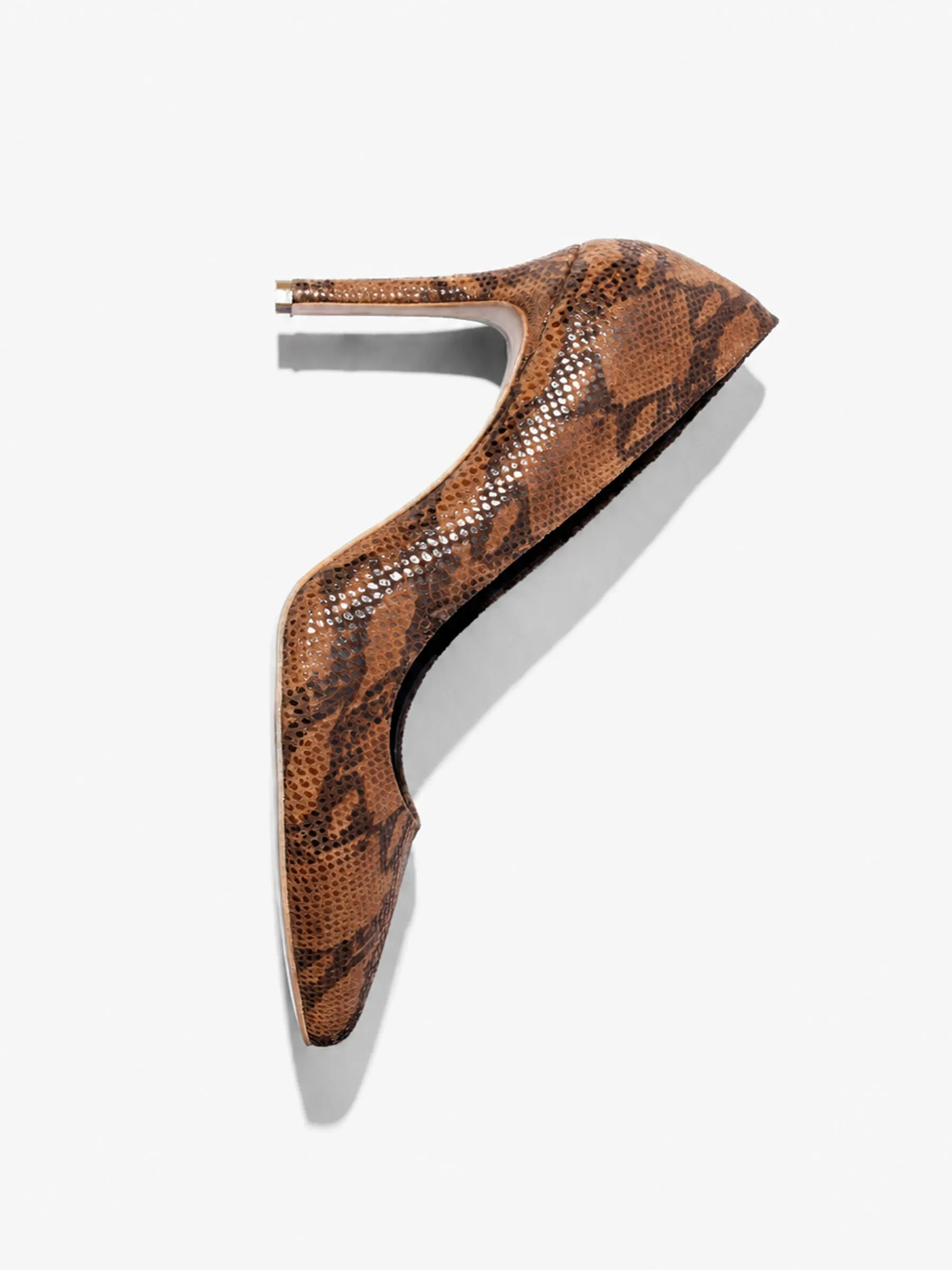 Leren Dames Pumps Dean Slangenprint Bruin