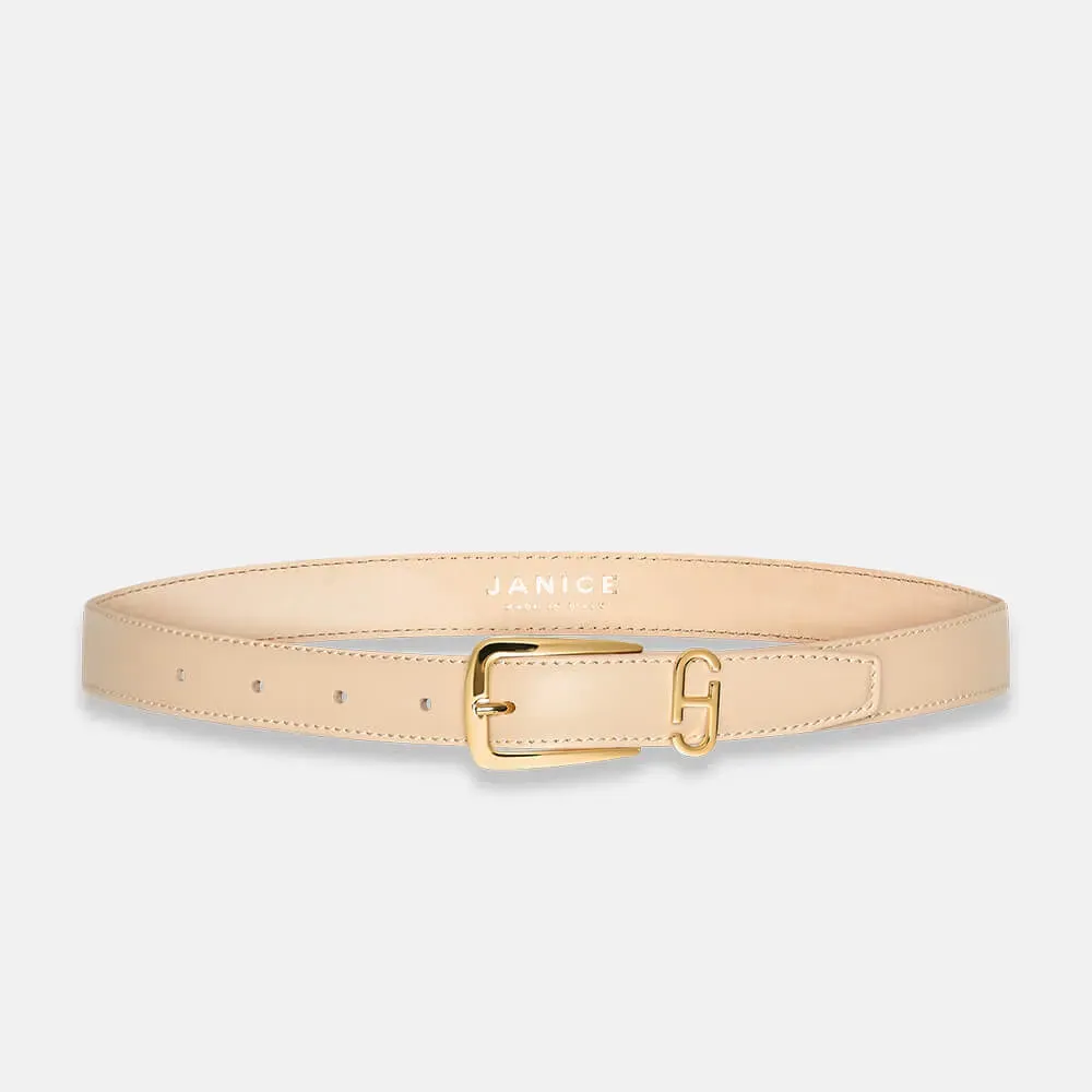 Leren Dames Riem Colby Creme