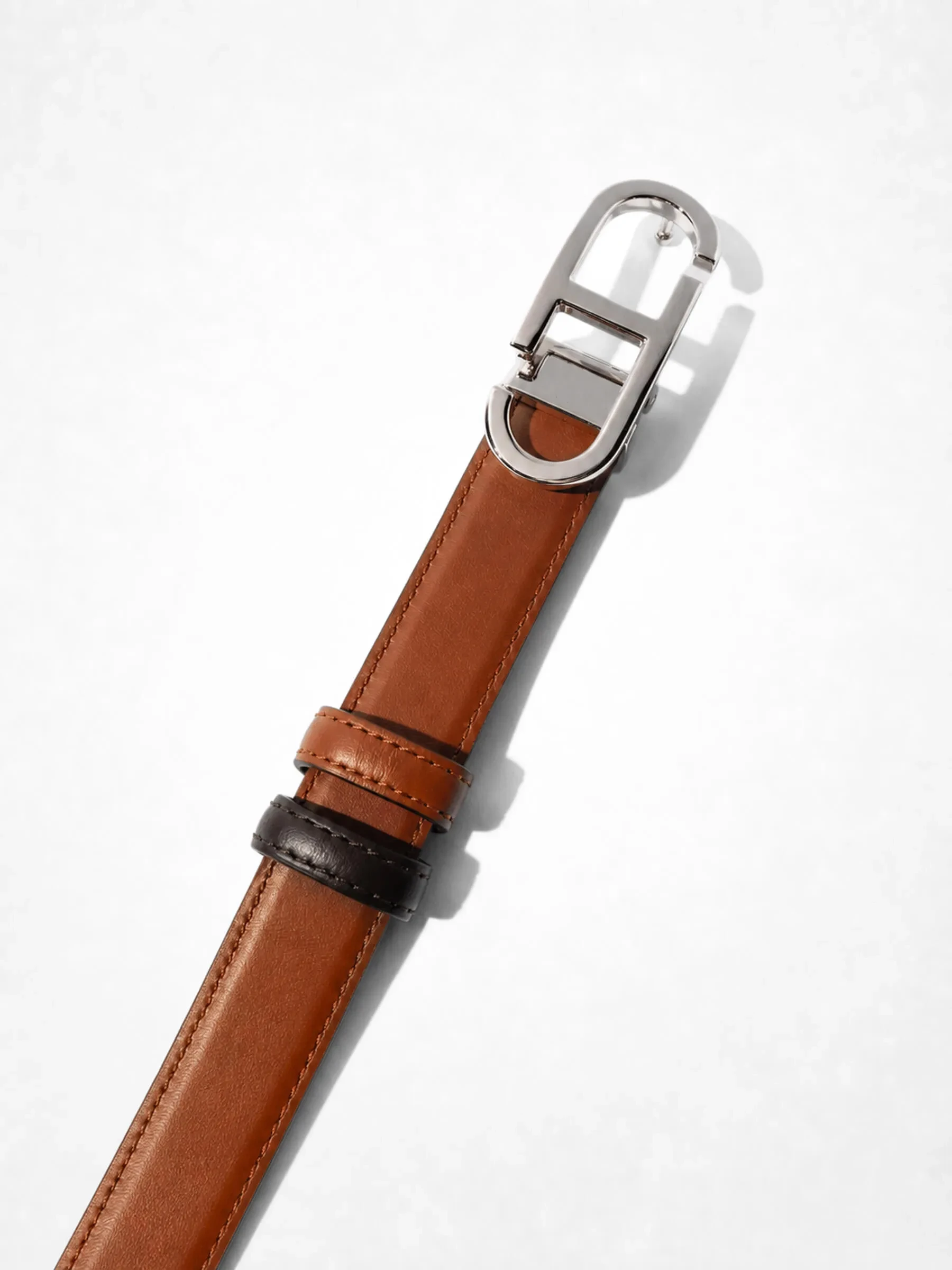 Leren Dames Riem Reversible Zilver Trophy Tabacco Bruin