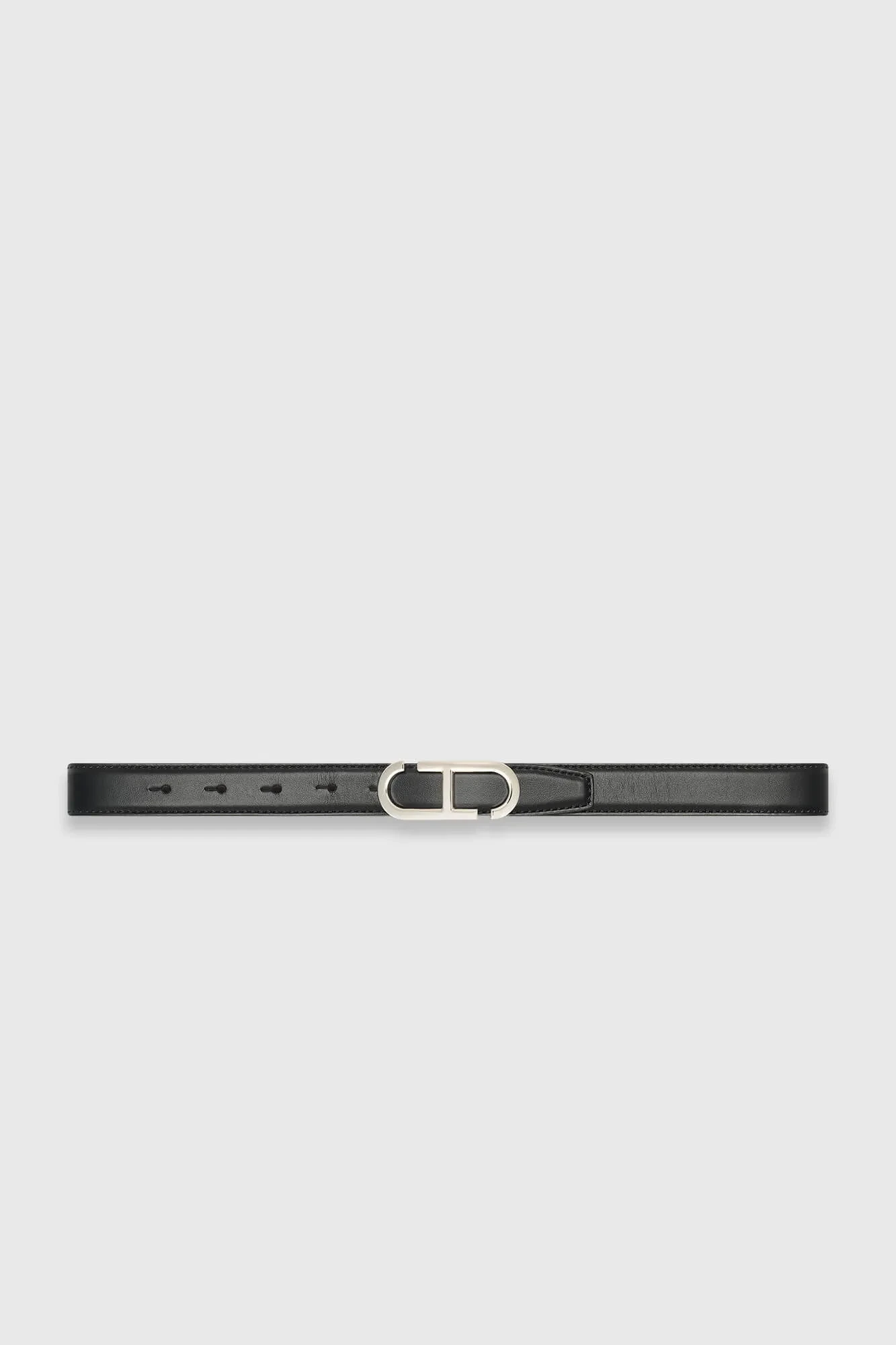 Leren Dames Riem Reversible Zwart Bruin Zilver Trophy Buckle