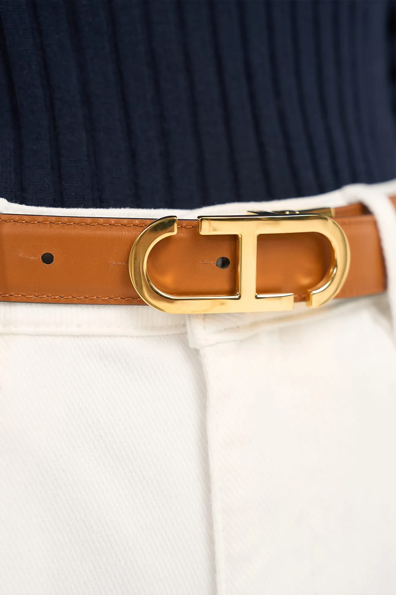 Leren Dames Riem Reversible Zwart Camel Goud Trophy Buckle