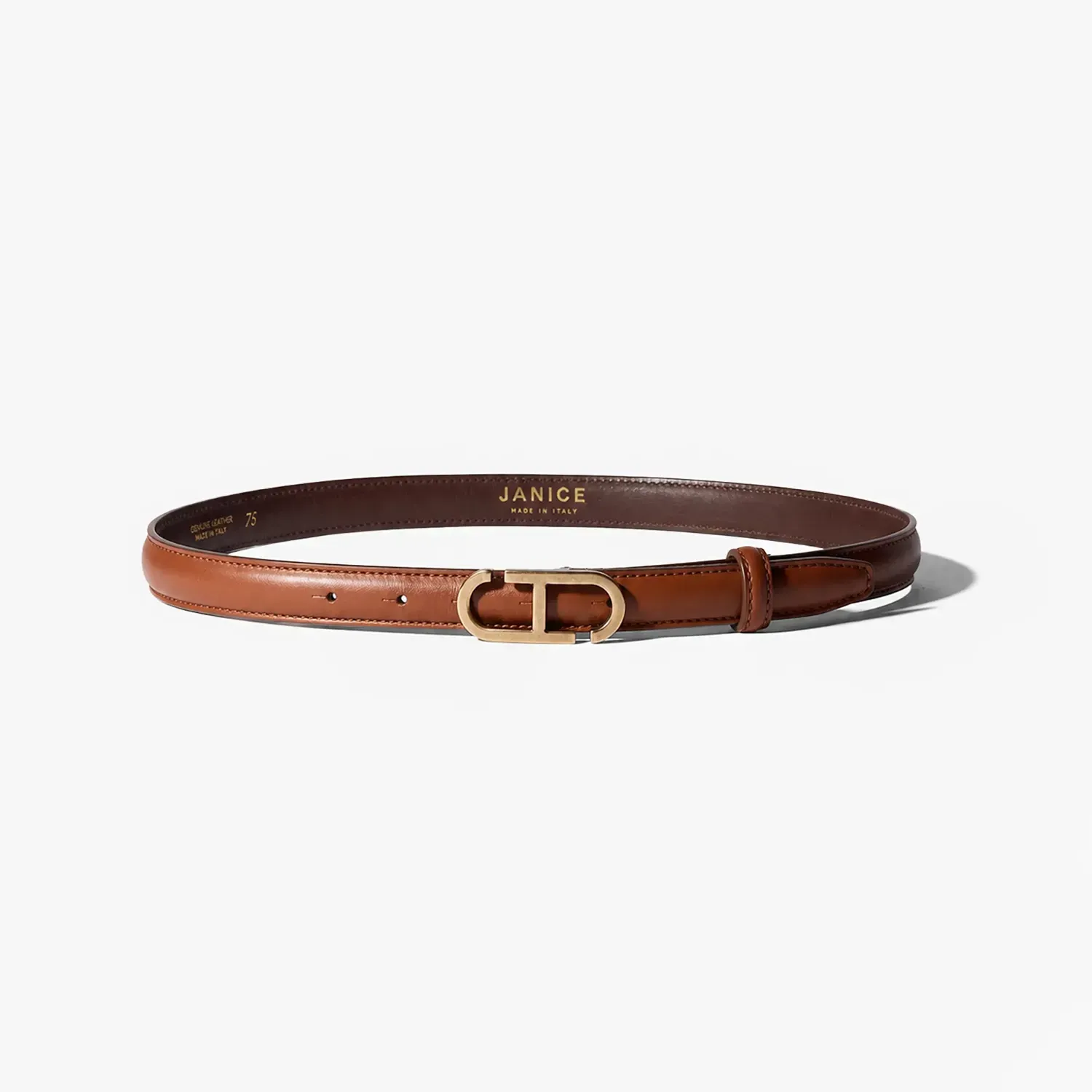 Leren Dames Riem Tabacco Trophy Brass