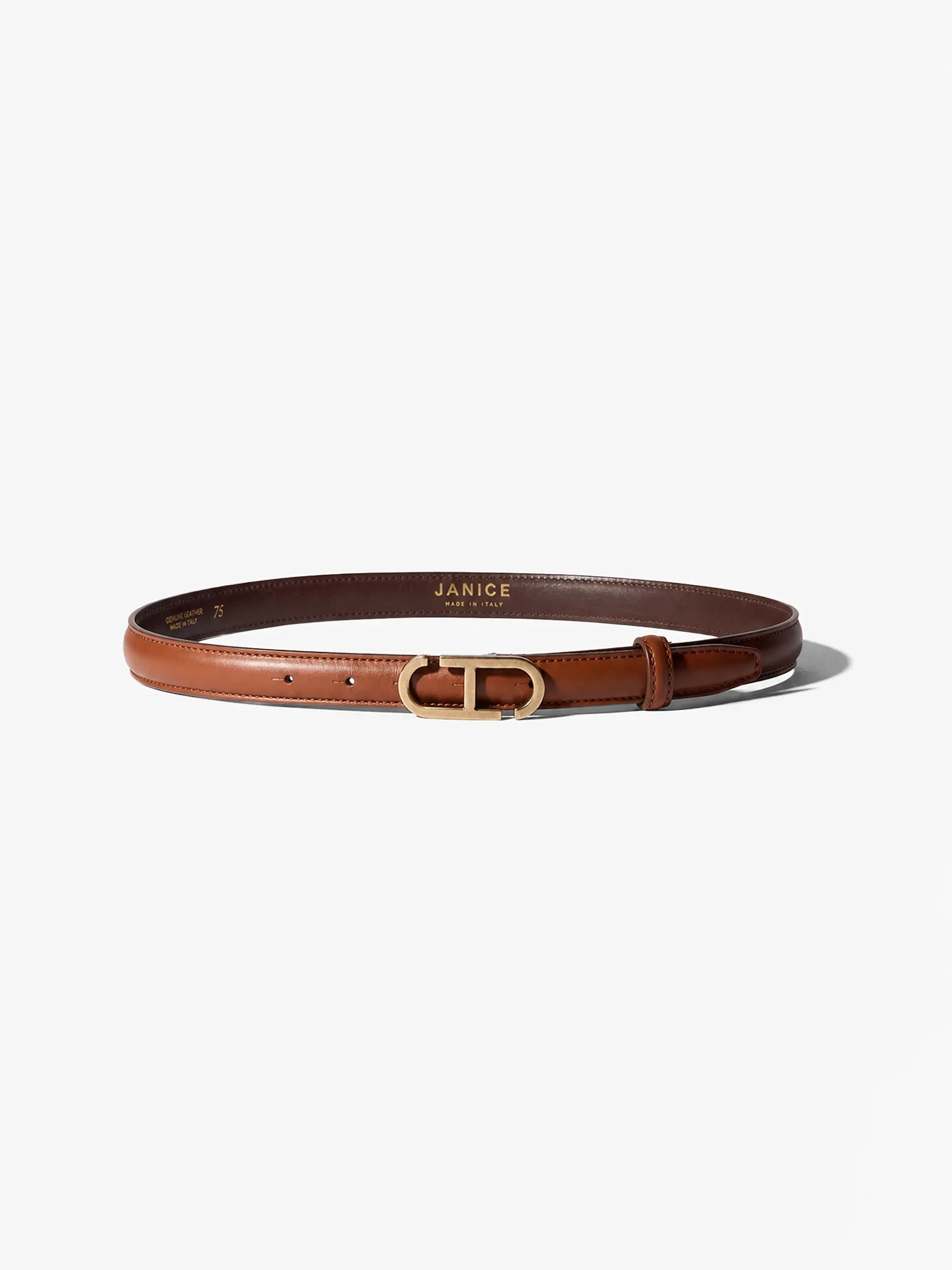 Leren Dames Riem Tabacco Trophy Brass