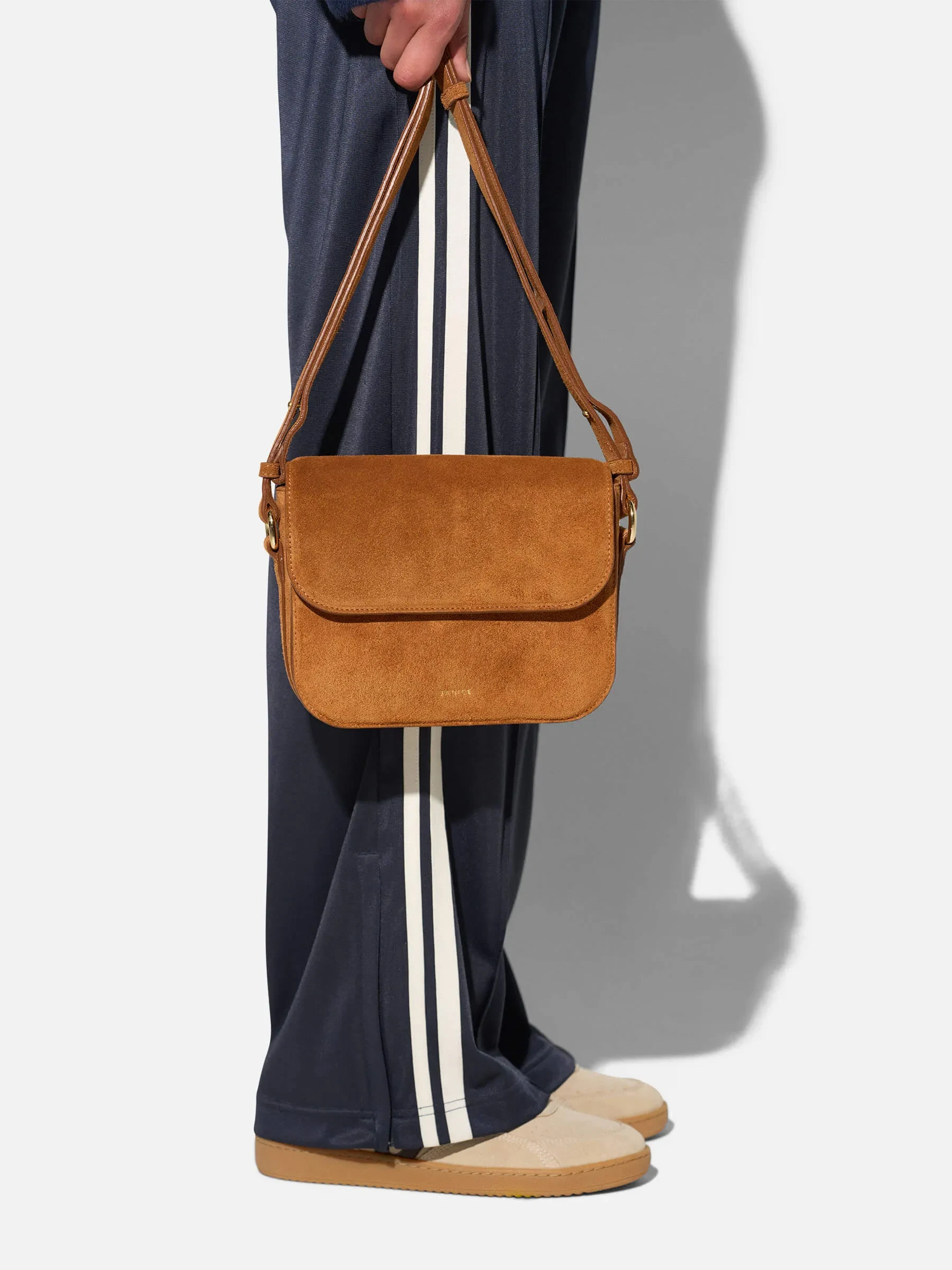 Leren Dames Tas Elias Cognac Suede