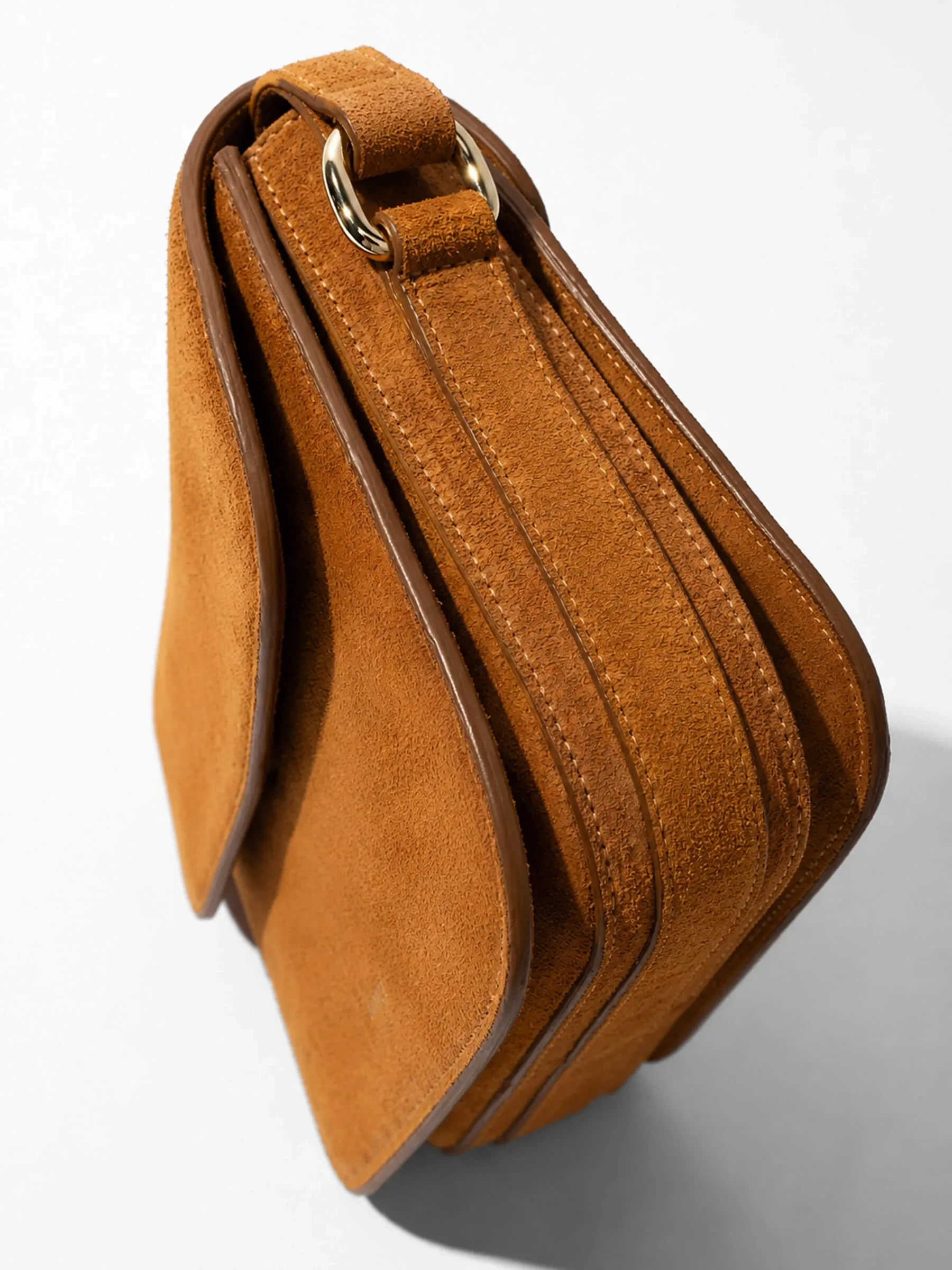 Leren Dames Tas Elias Cognac Suede