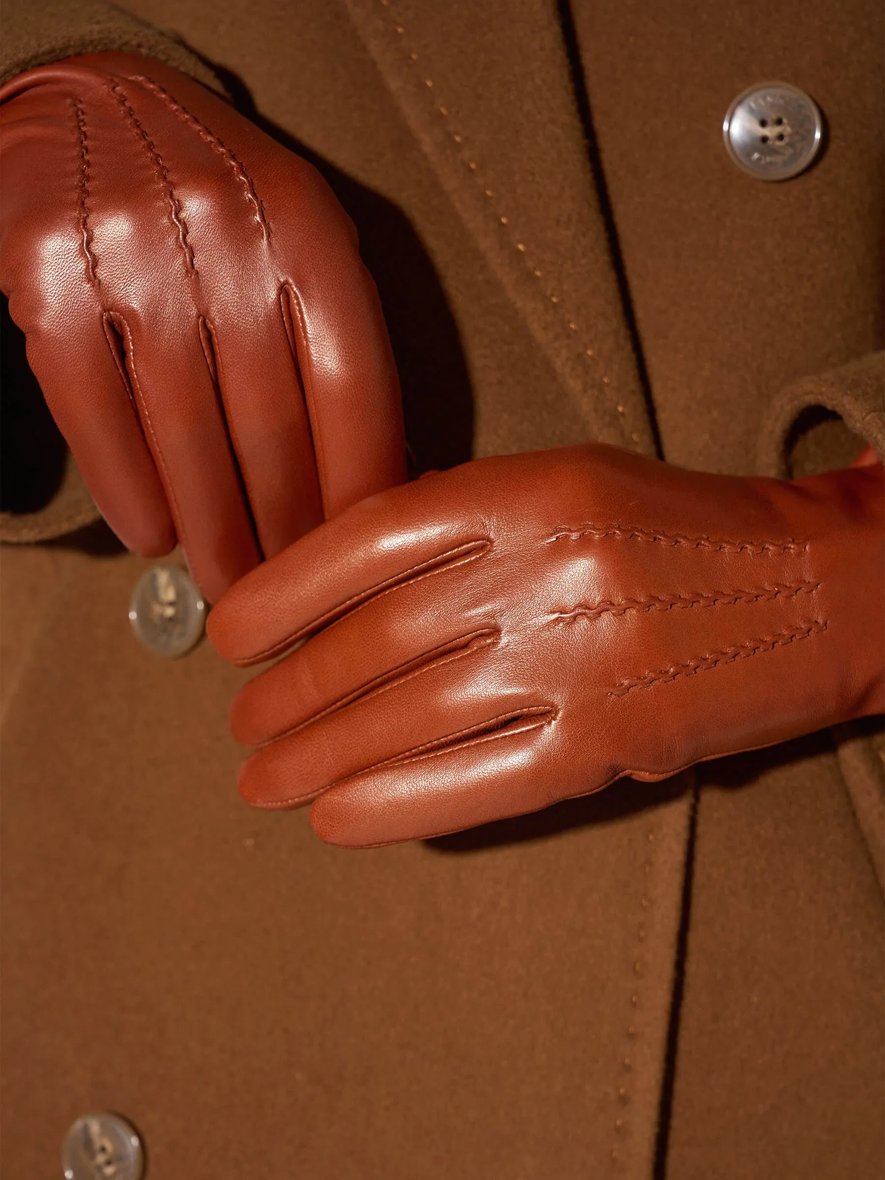 leren handschoenen dames atlas cognac