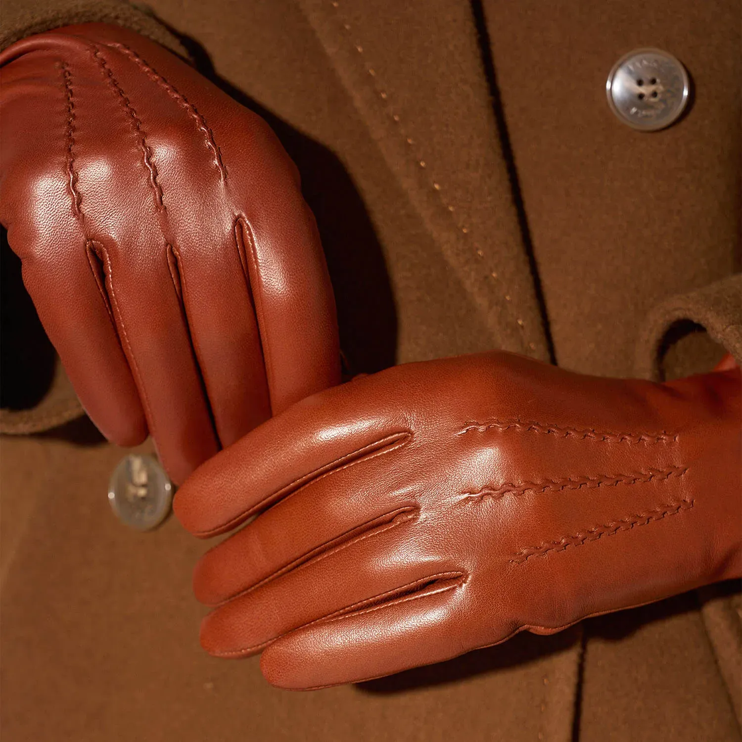 leren handschoenen dames atlas cognac