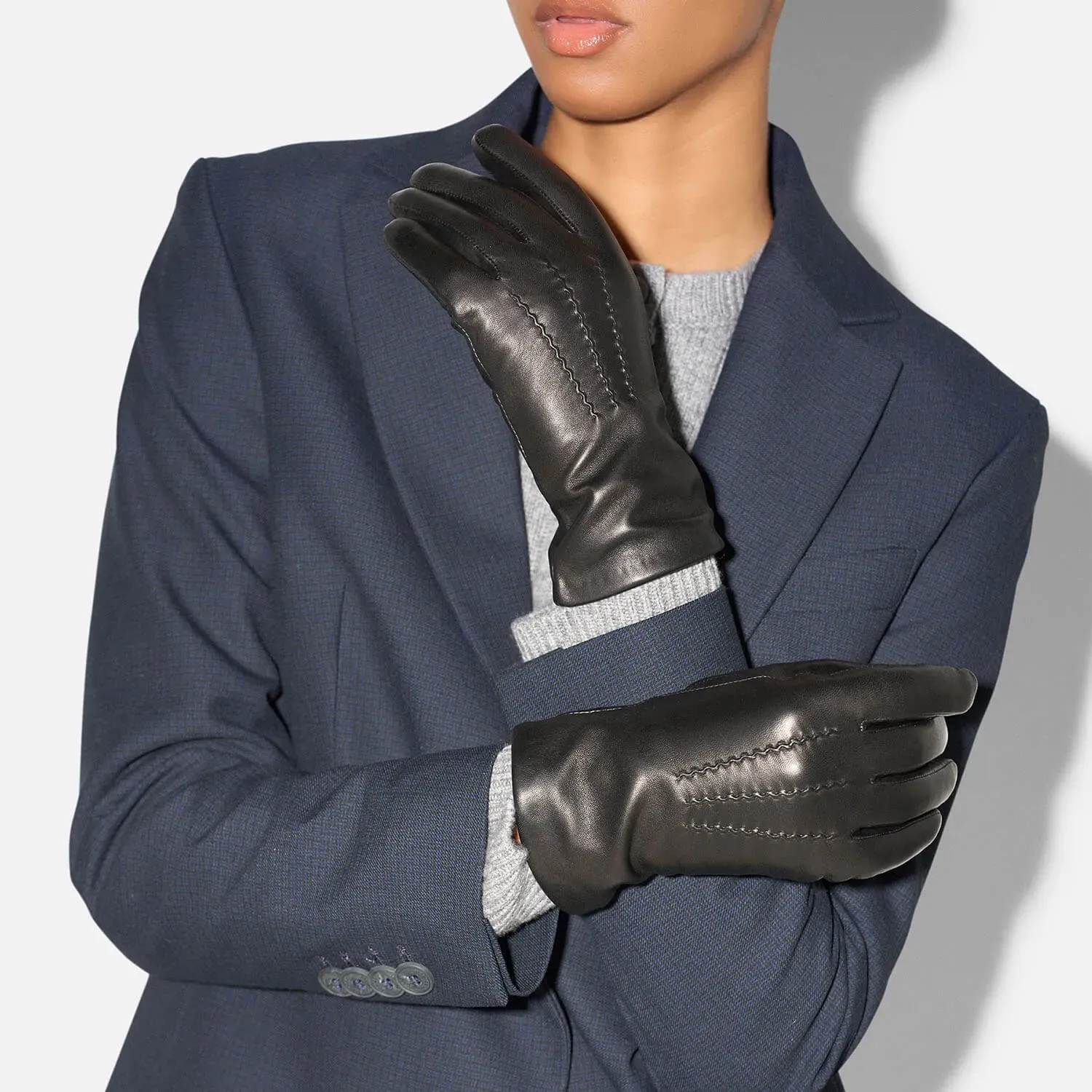 Leren Handschoenen Dames Atlas Zwart