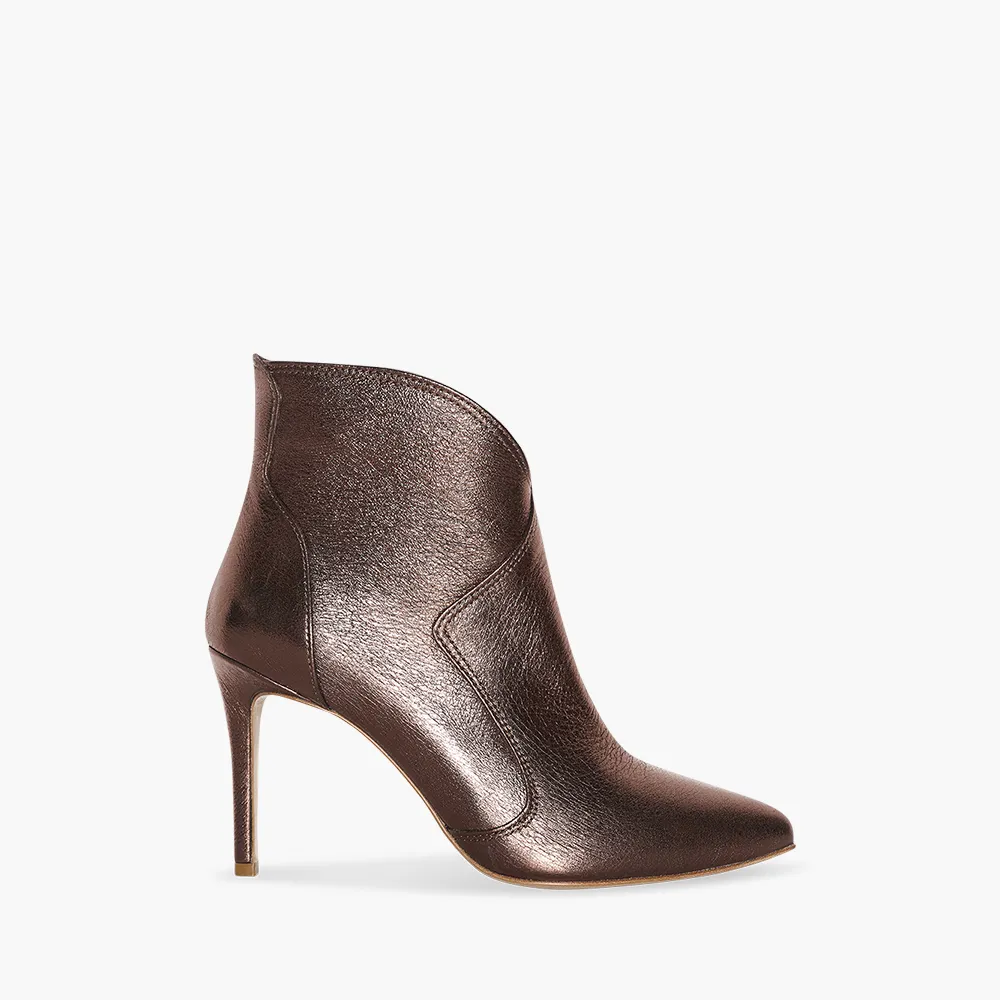 Laarsje Dames Leer Stewart Brons Metallic