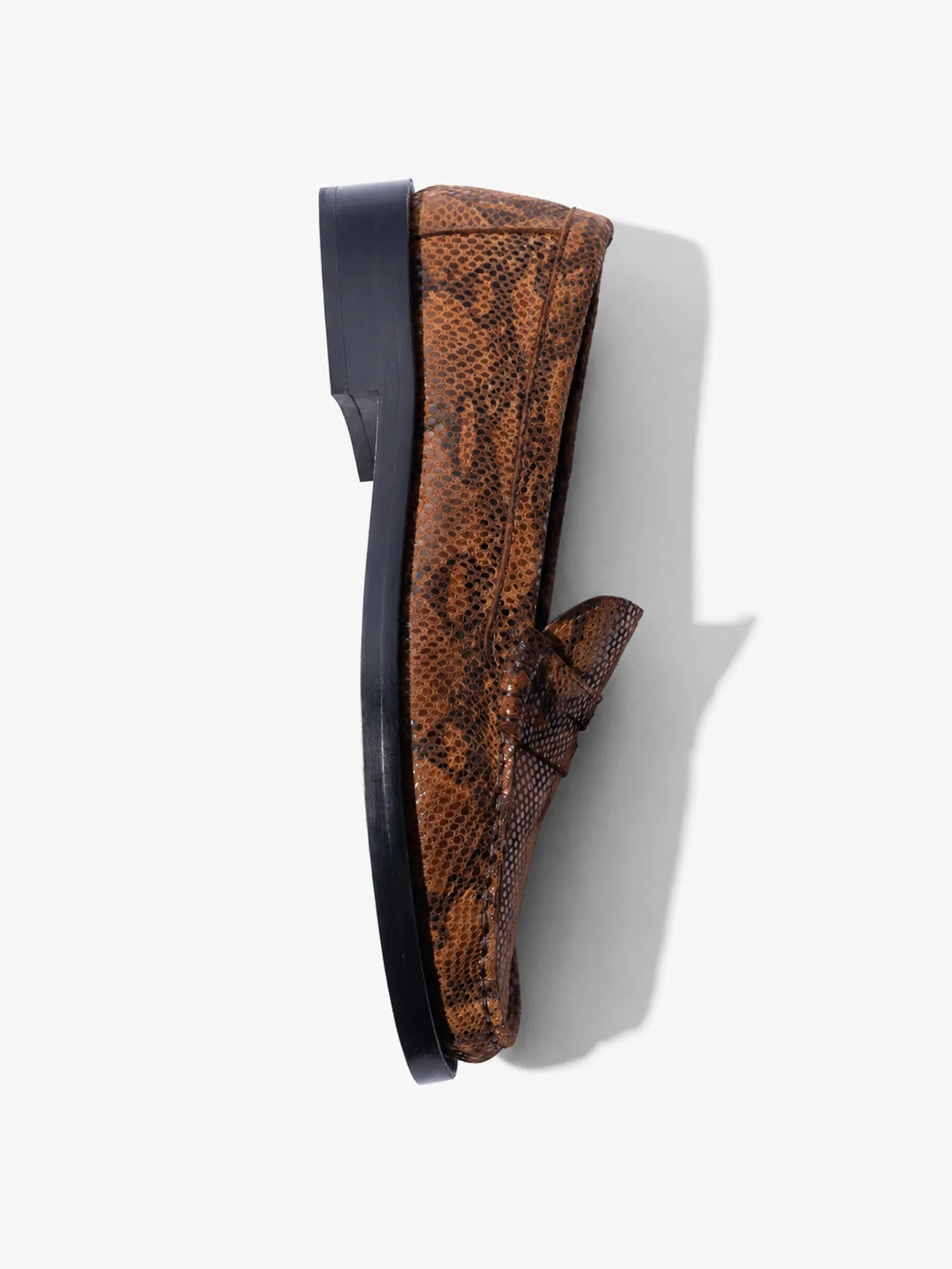 Leren Penny Loafer Dames Sevan Slangenprint