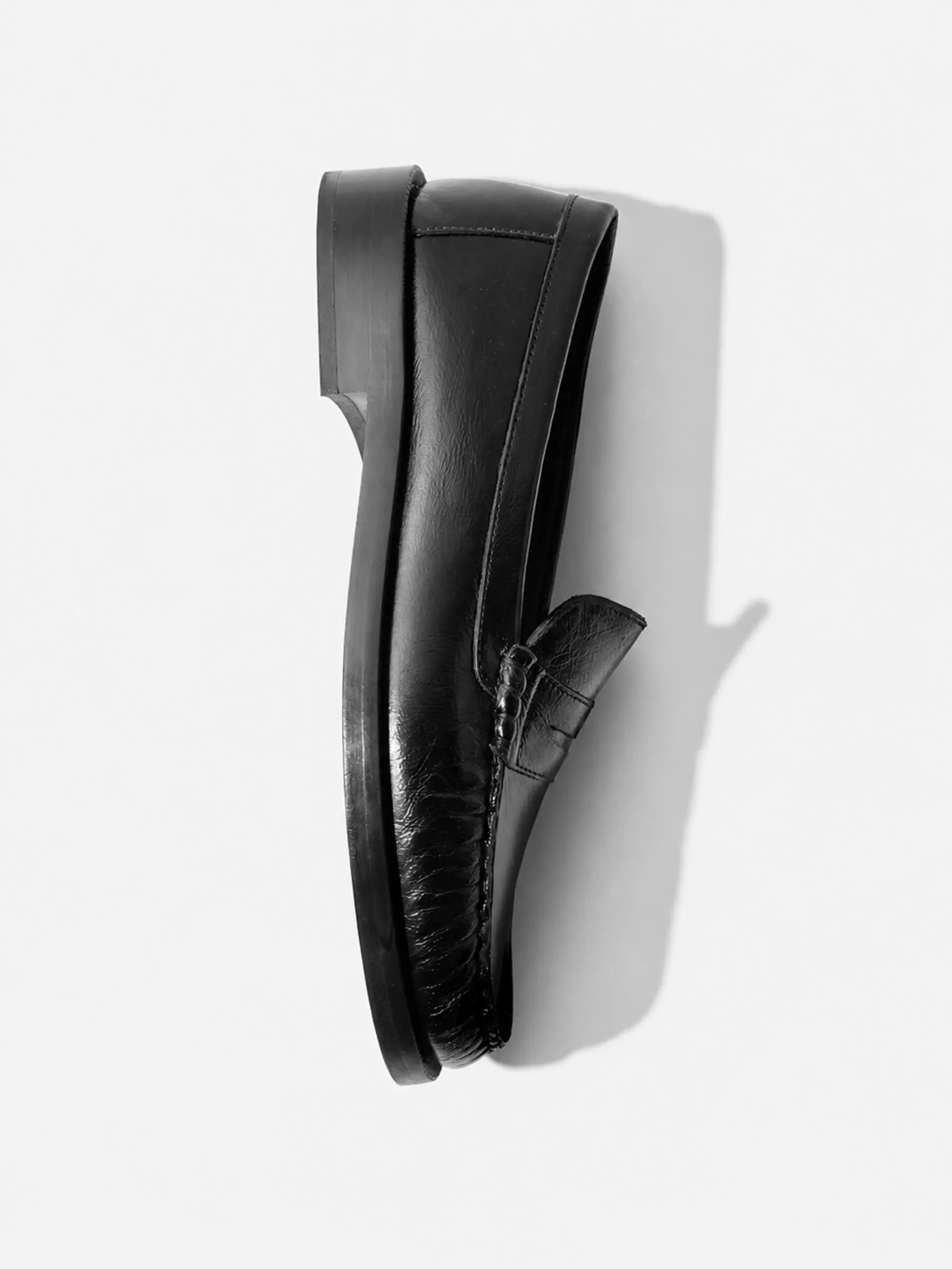 Leren Penny Loafer Dames Sevan Zwart