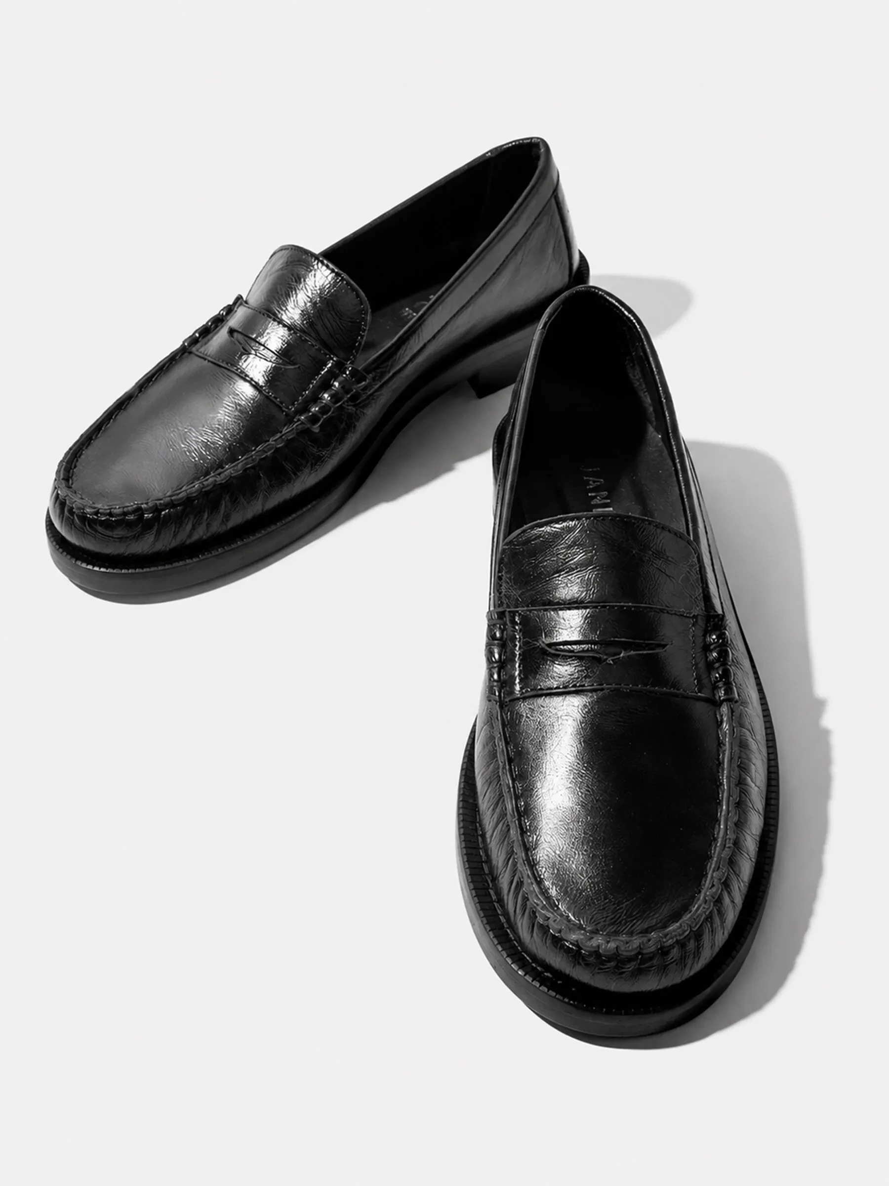 Leren Penny Loafer Dames Sevan Zwart