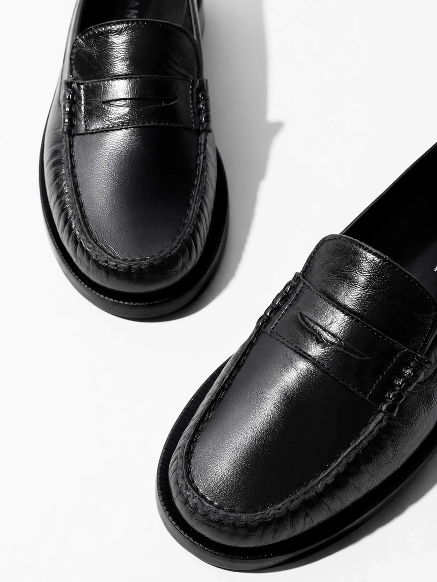 Leren Penny Loafer Dames Sevan Zwart