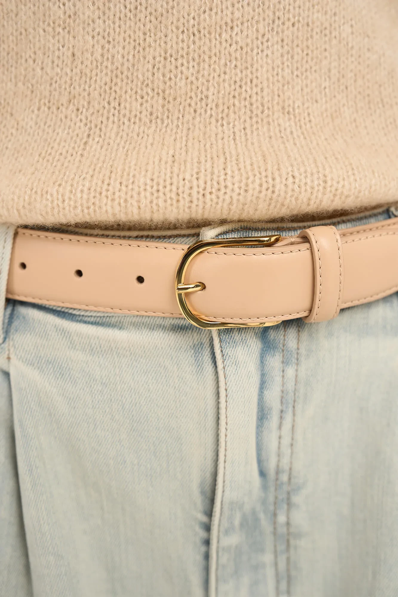 Leren Riem Dames Chase Beige