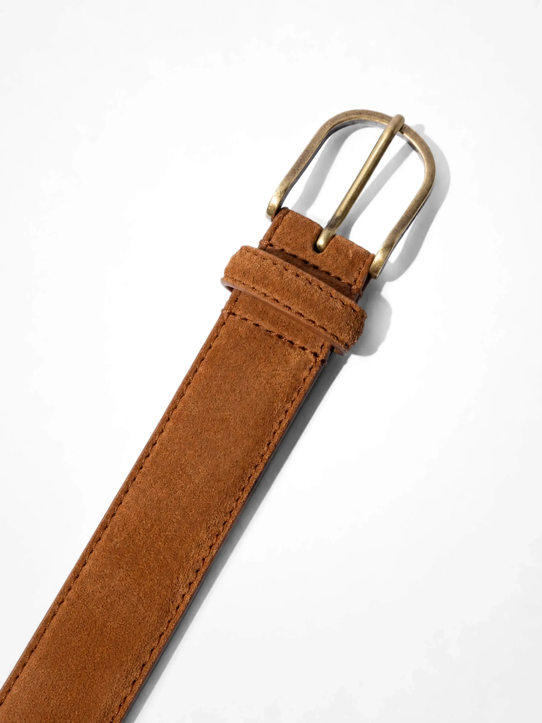 Leren Riem Dames Chase Brass Cognac Suede