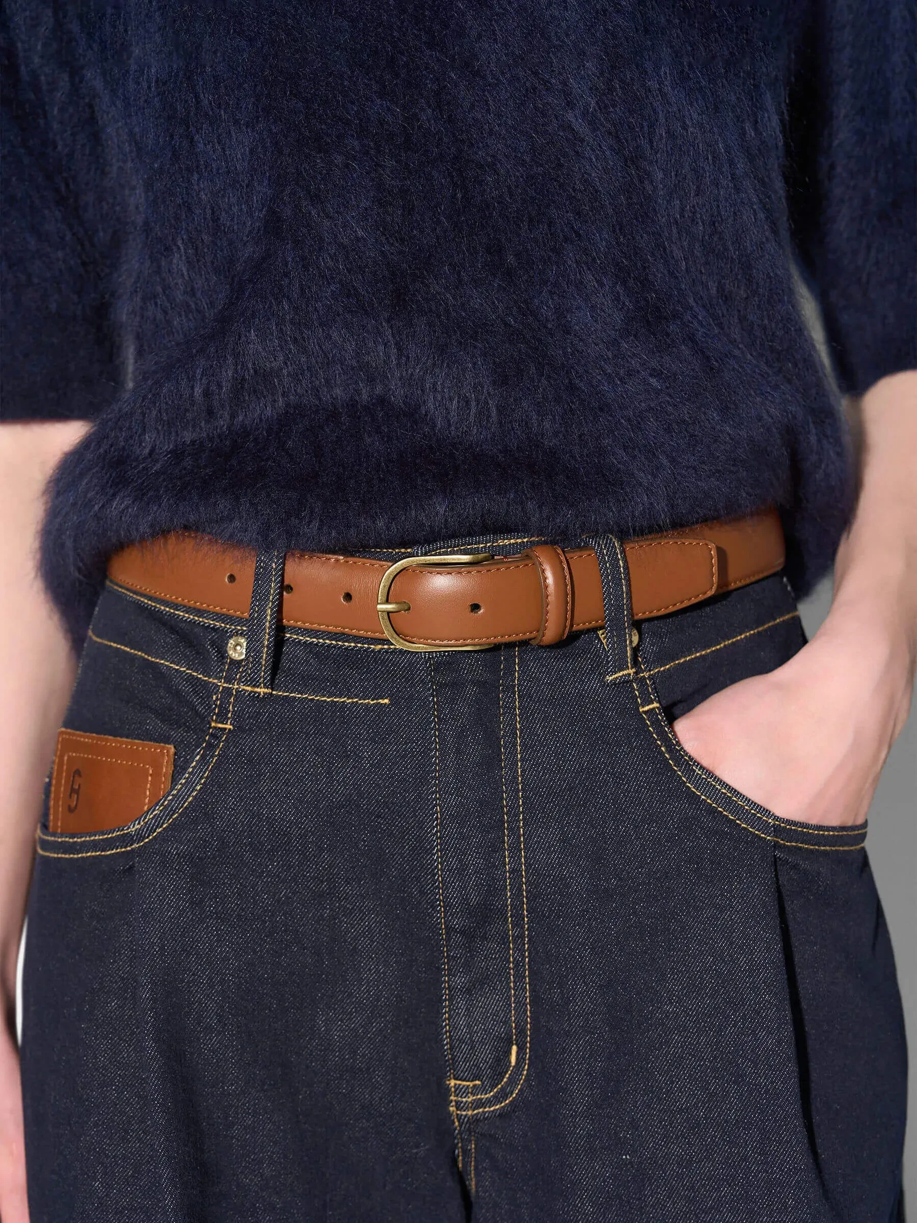 Leren Riem Dames Chase Brass Tabacco