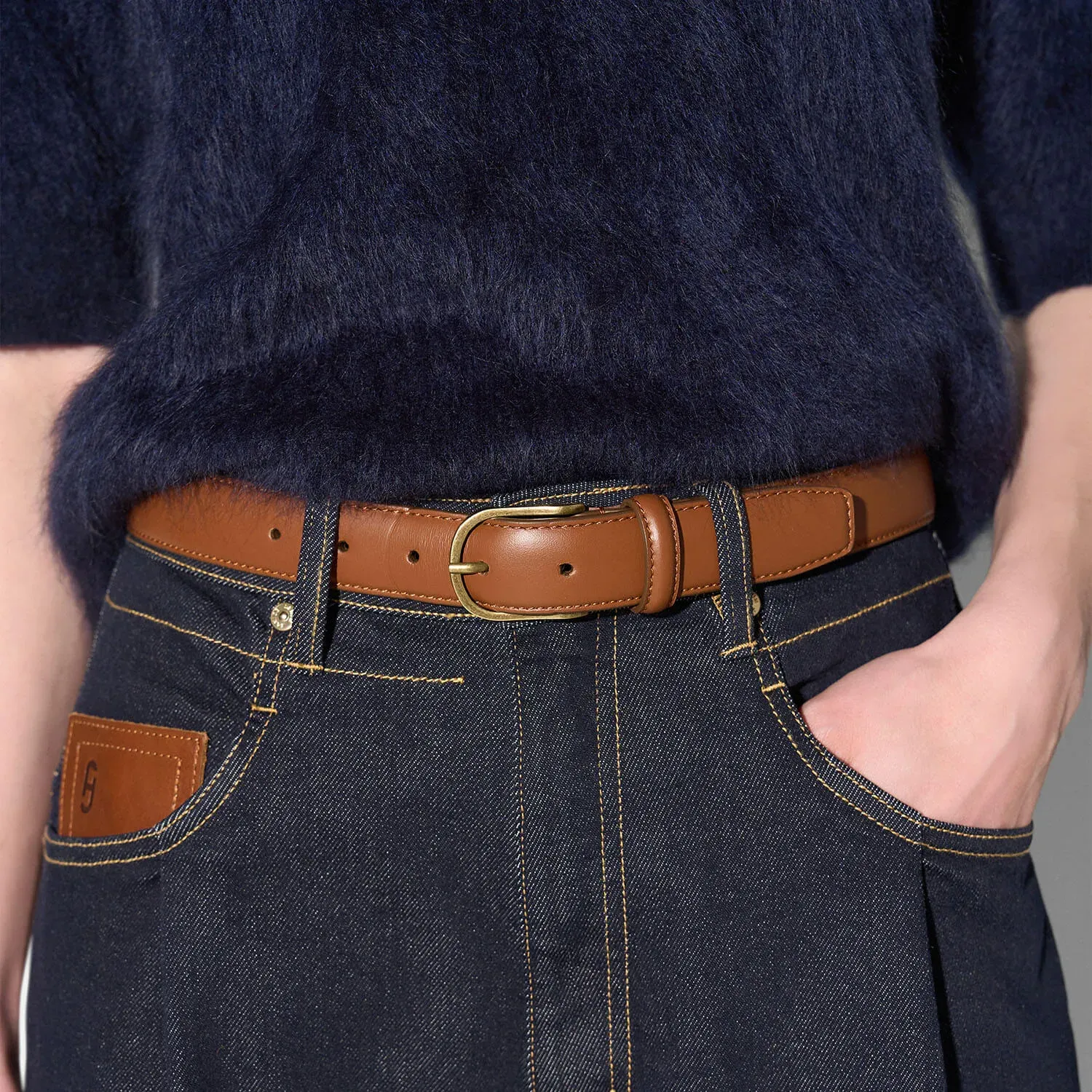 Leren Riem Dames Chase Brass Tabacco