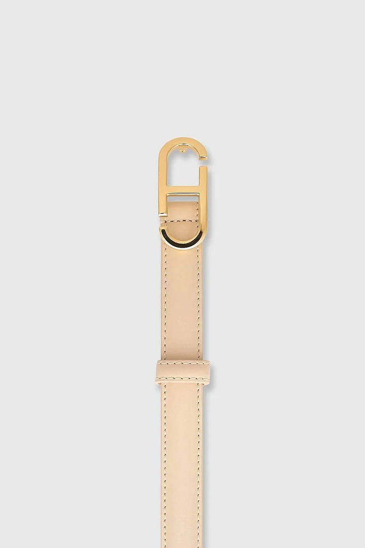 Leren Riem Dames Trophy Creme Gouden Buckle
