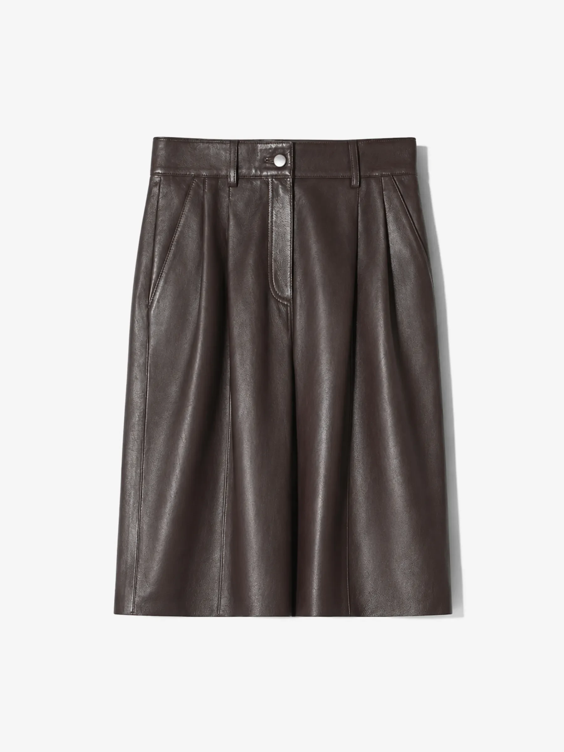Leren Short Dames Steekzakken Dime Bruin