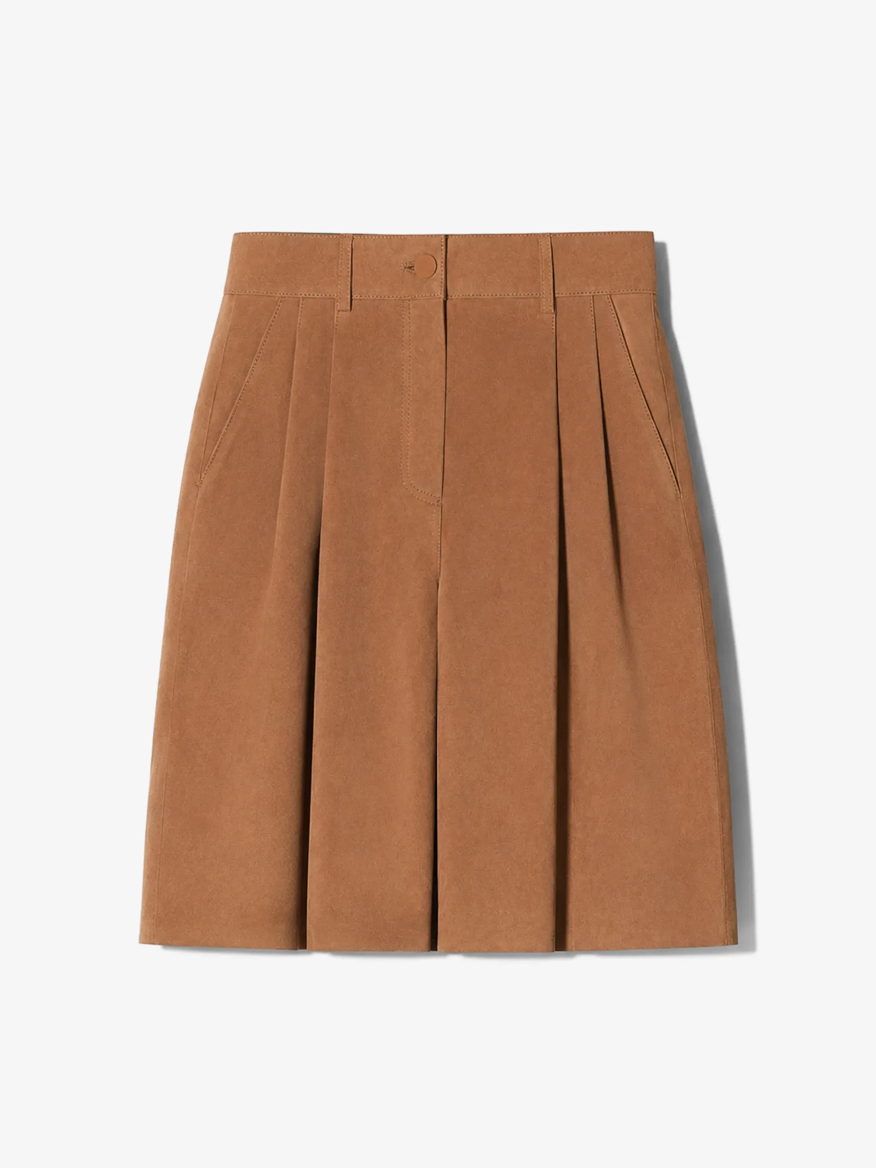 Leren Short Dames Steekzakken Dime Suede Tabacco