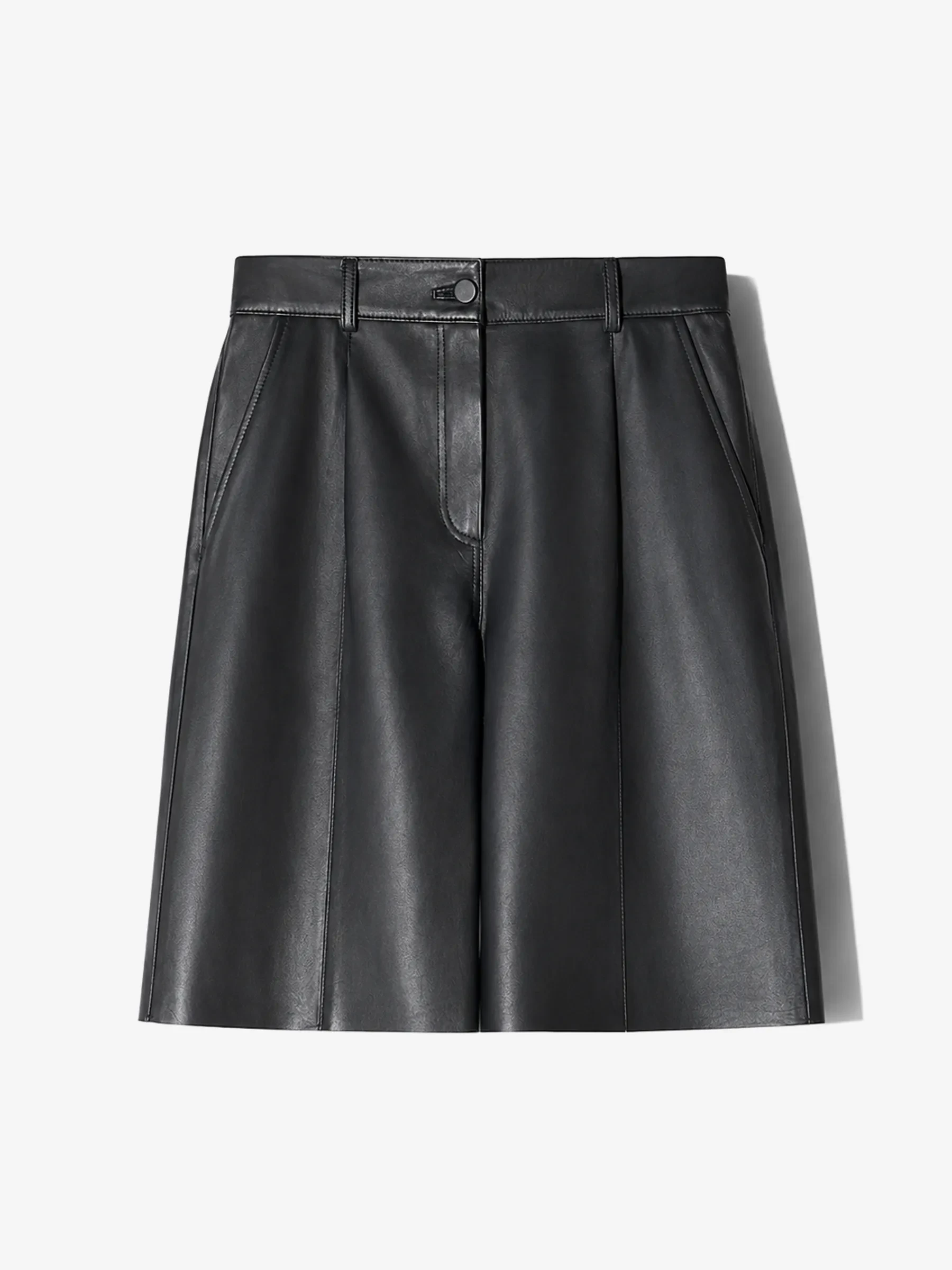 Leren Short Dames Steekzakken Lou Zwart