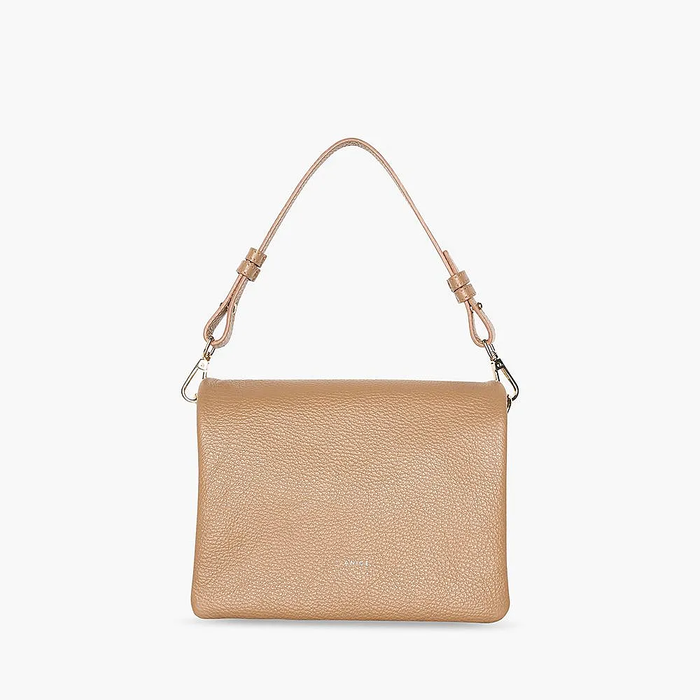 Leren Schoudertas Dames Skylar Cognac