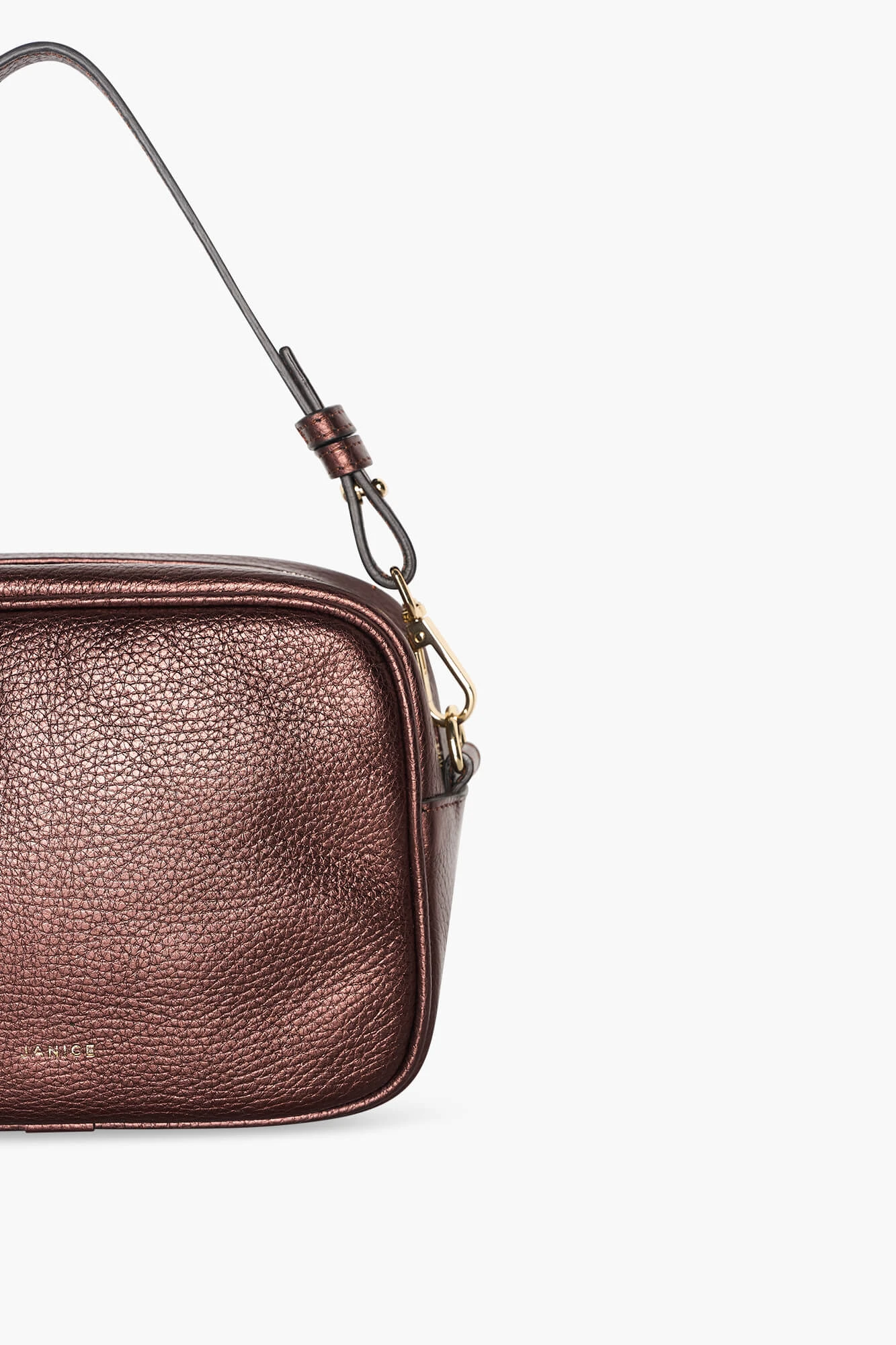 Leren Crossbody Dames Bruce Brons Metallic