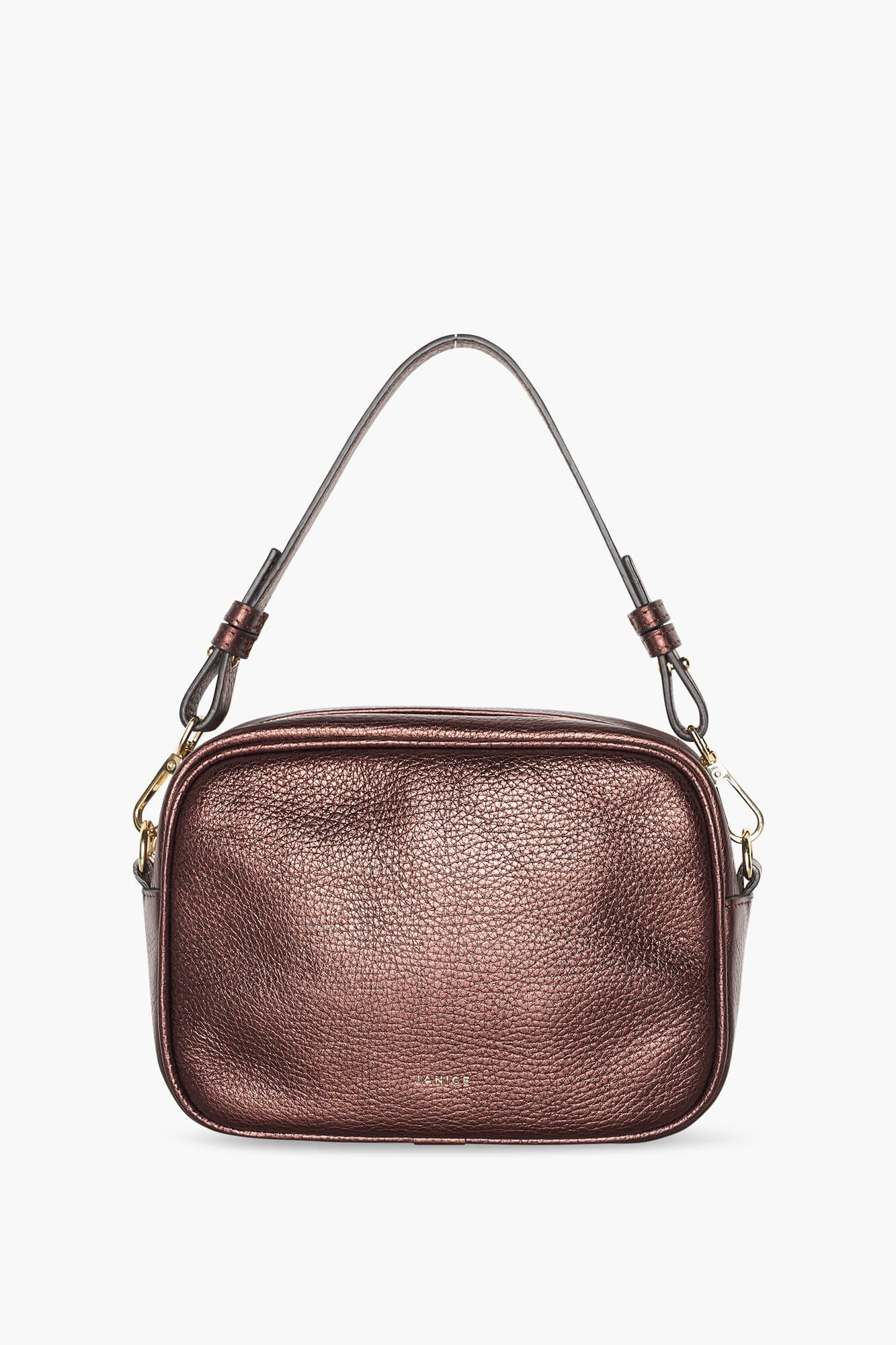 Leren Crossbody Dames Bruce Brons Metallic