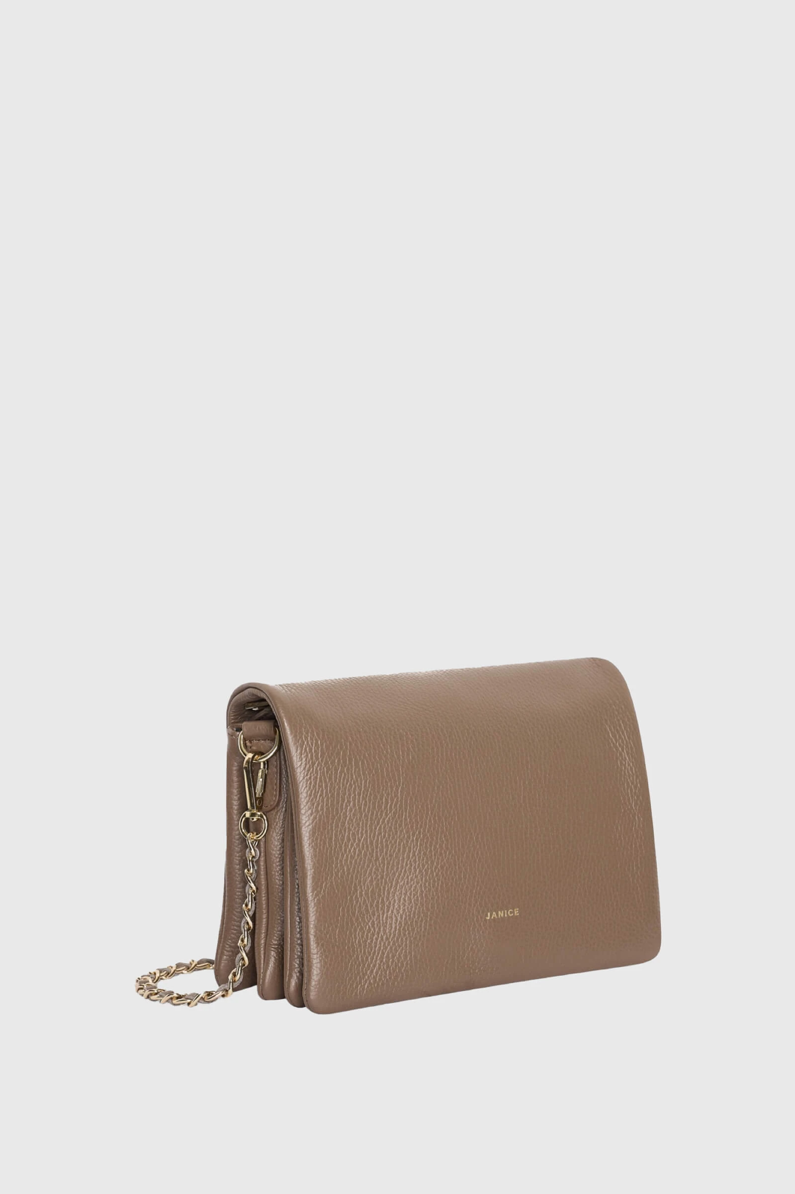 Leren Schoudertas Dames Skylar Taupe