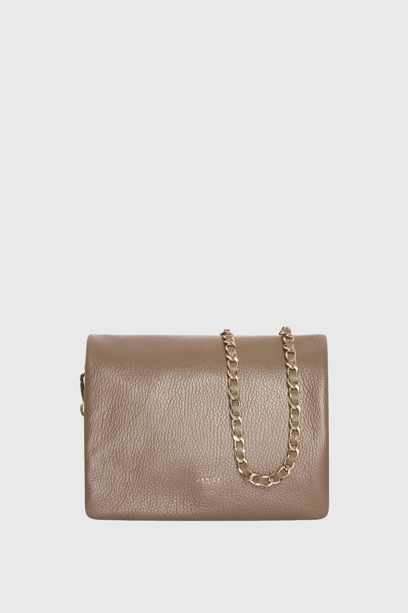 Leren Schoudertas Dames Skylar Taupe