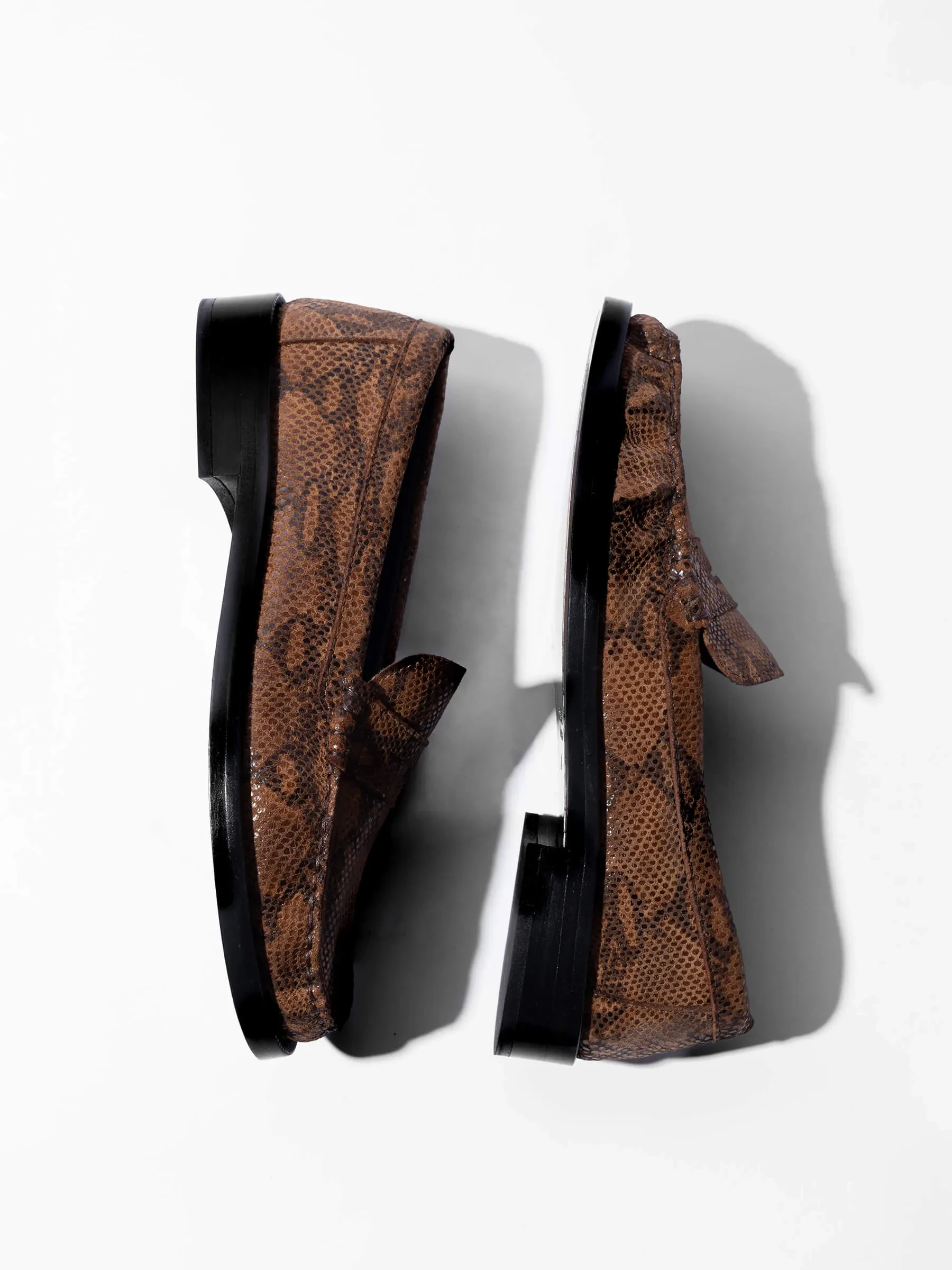 Leren Penny Loafer Dames Sevan Slangenprint