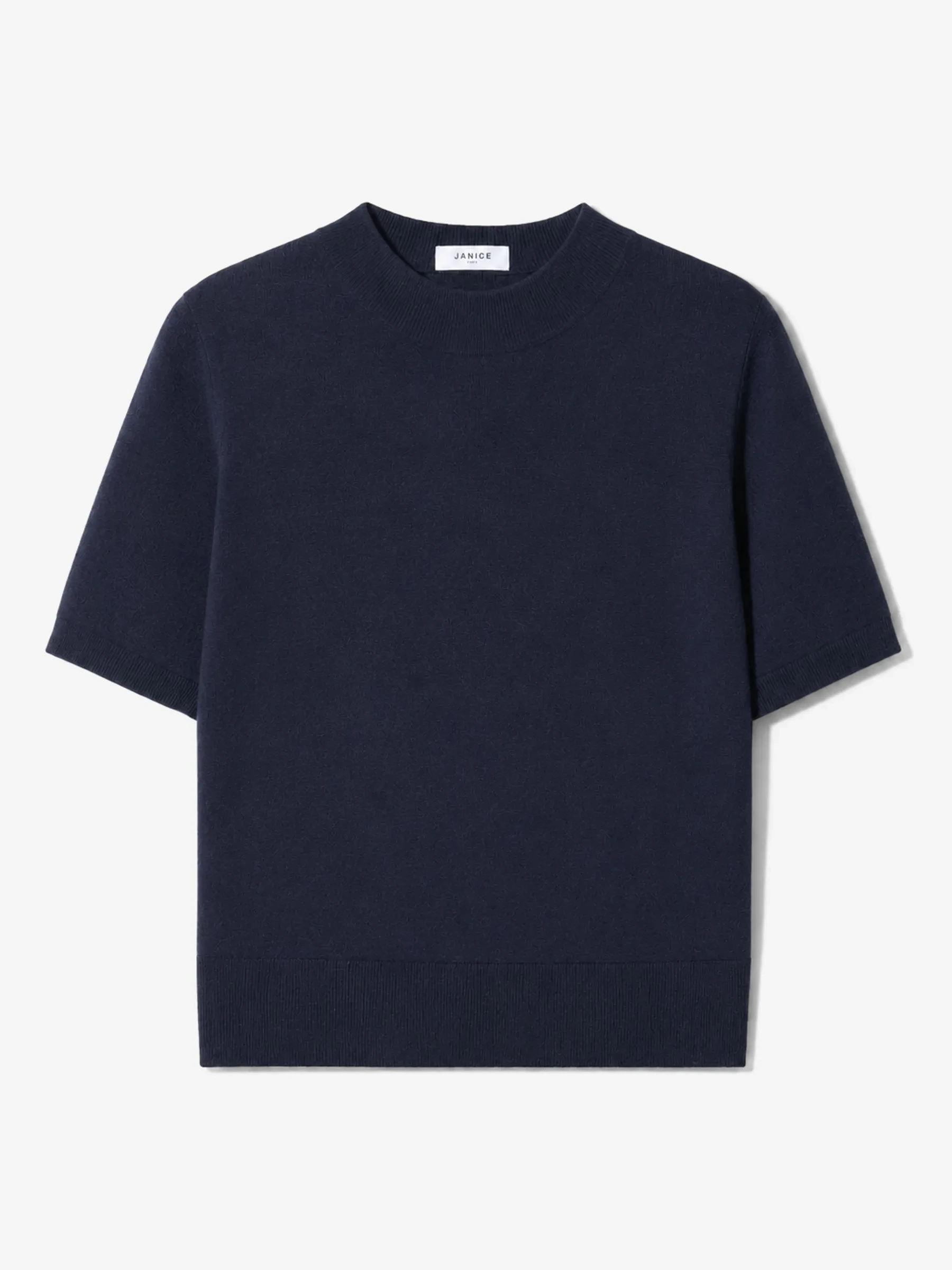 Merino Wollen Coltruitje Korte Mouw Knight Blauw