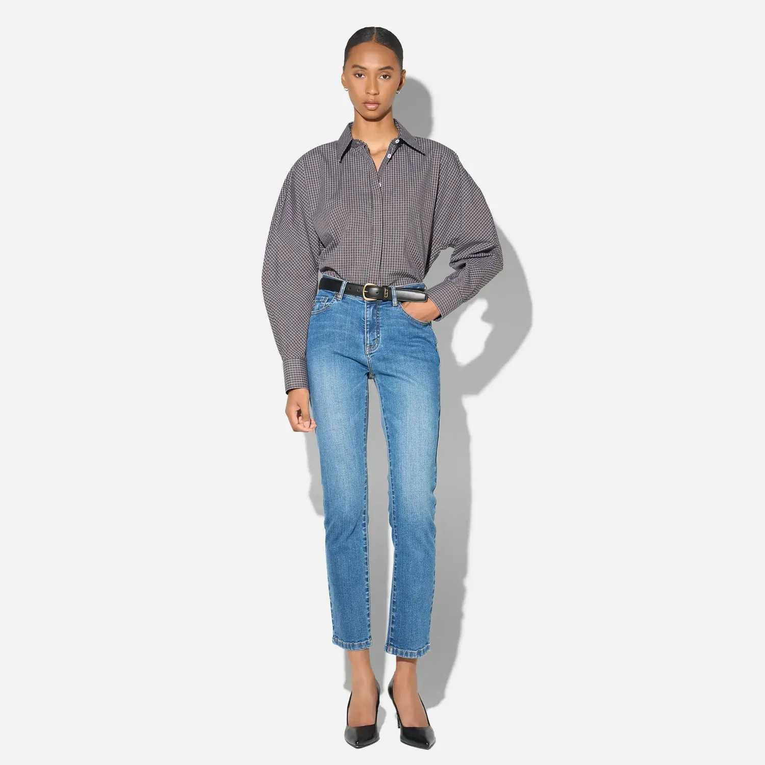 Mom Jeans Dames Mid Rise Blauw Cooper 258