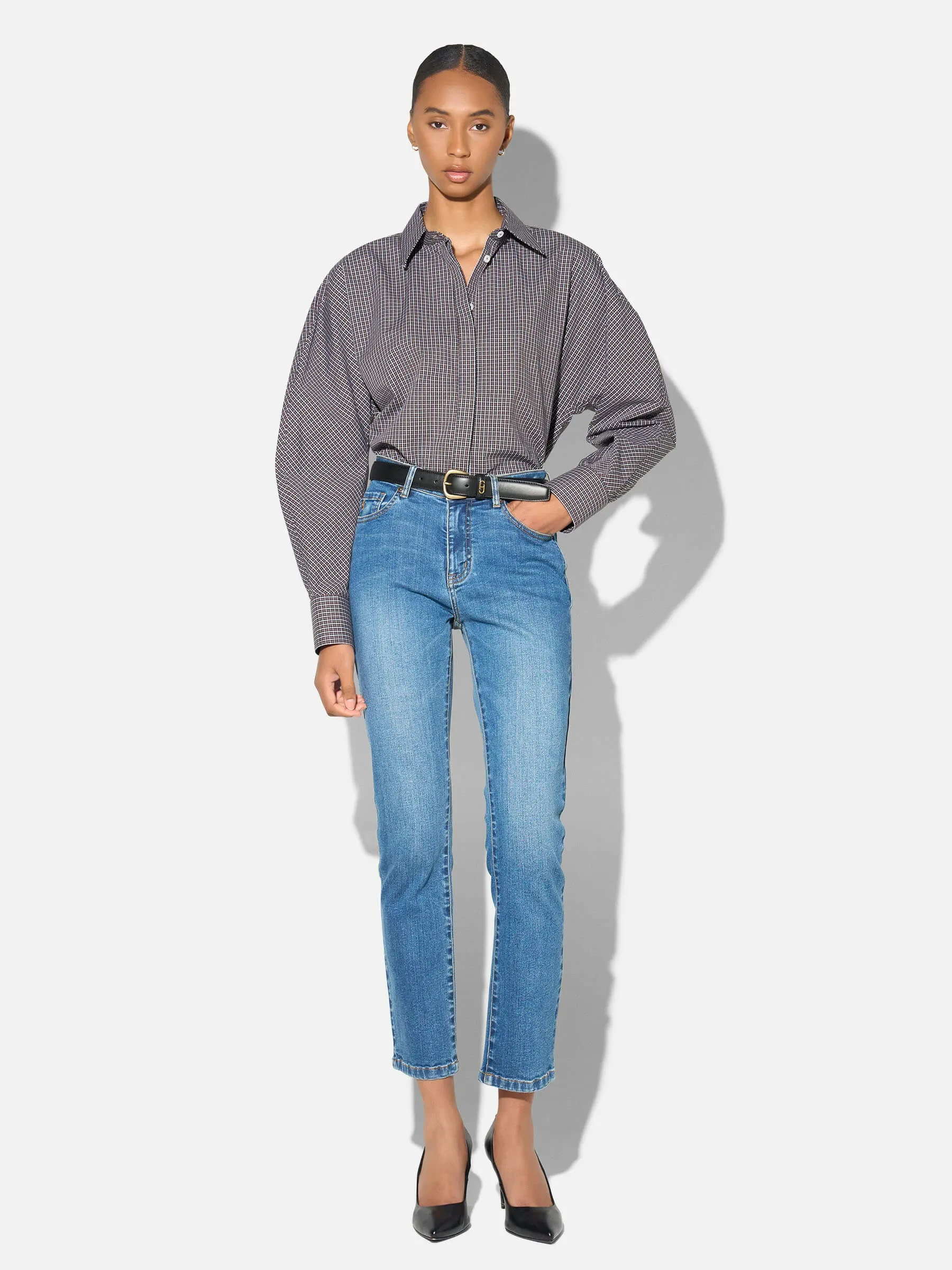 Mom Jeans Dames Mid Rise Blauw Cooper 258