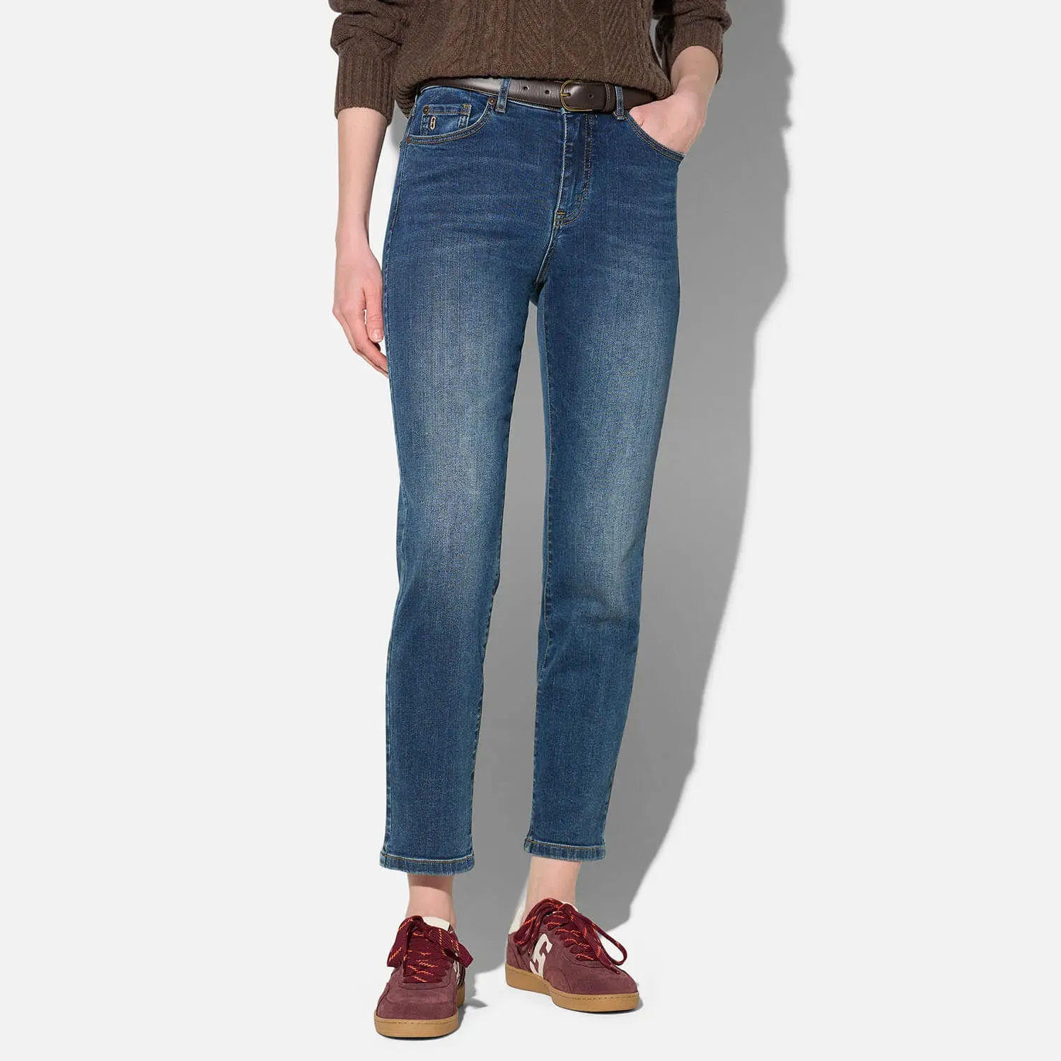Mom Jeans Dames Mid Rise Blauw Cooper 469