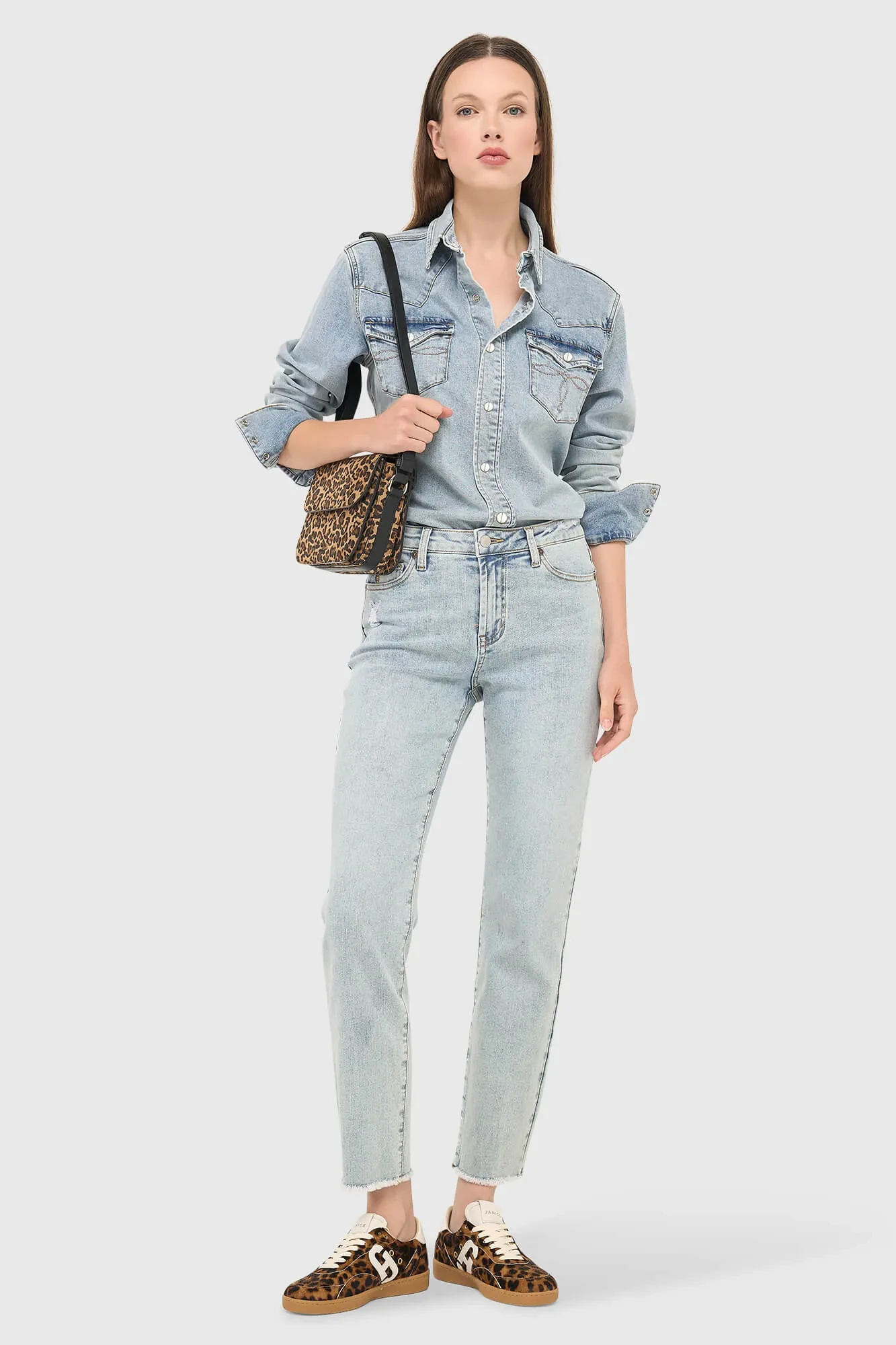 Mom Jeans Dames Mid Rise Stretch Cooper Blauw 565